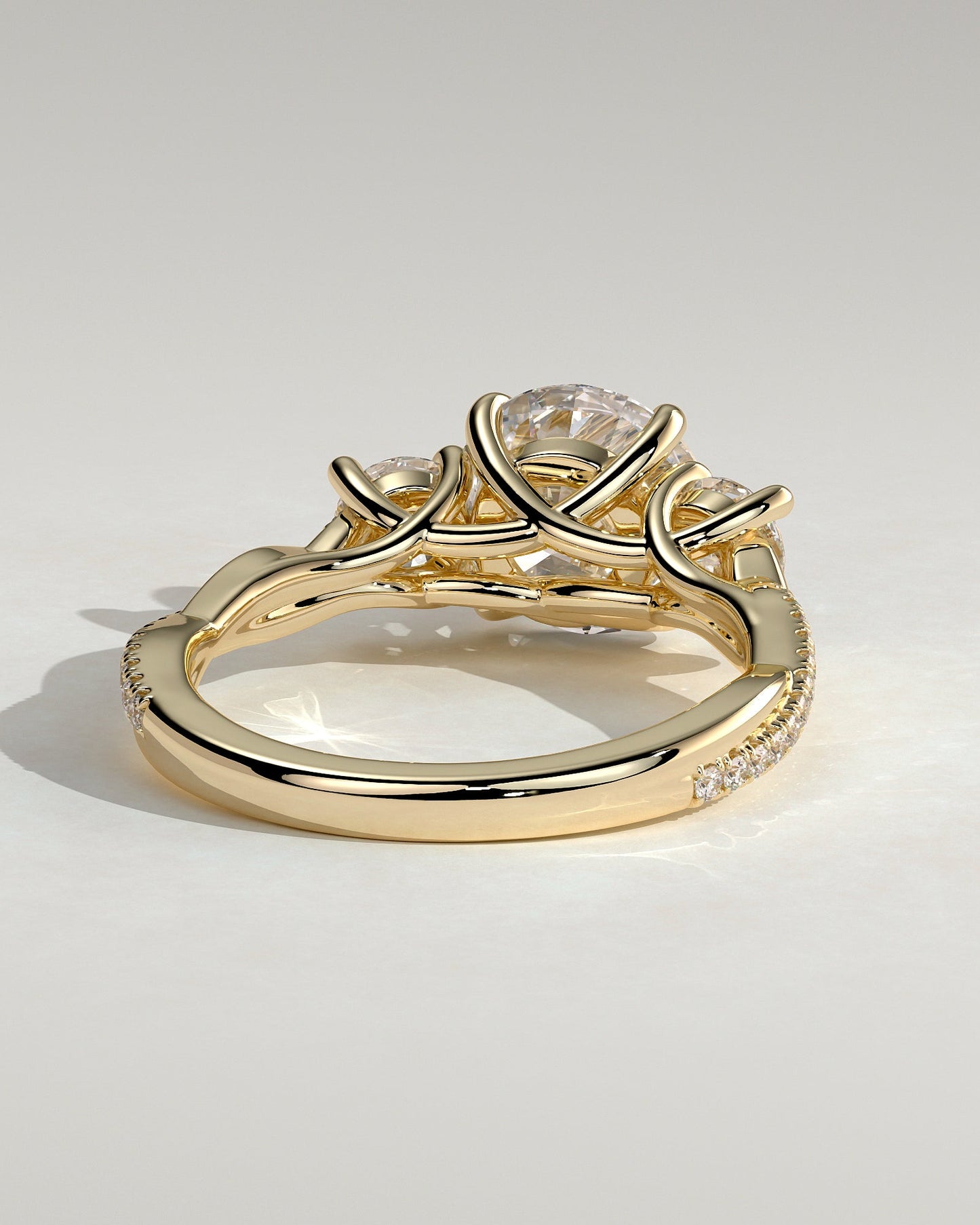 Round Halo, Pave & Split Shank Engagement Ring – 1.93 CT Lab Grown Diamond