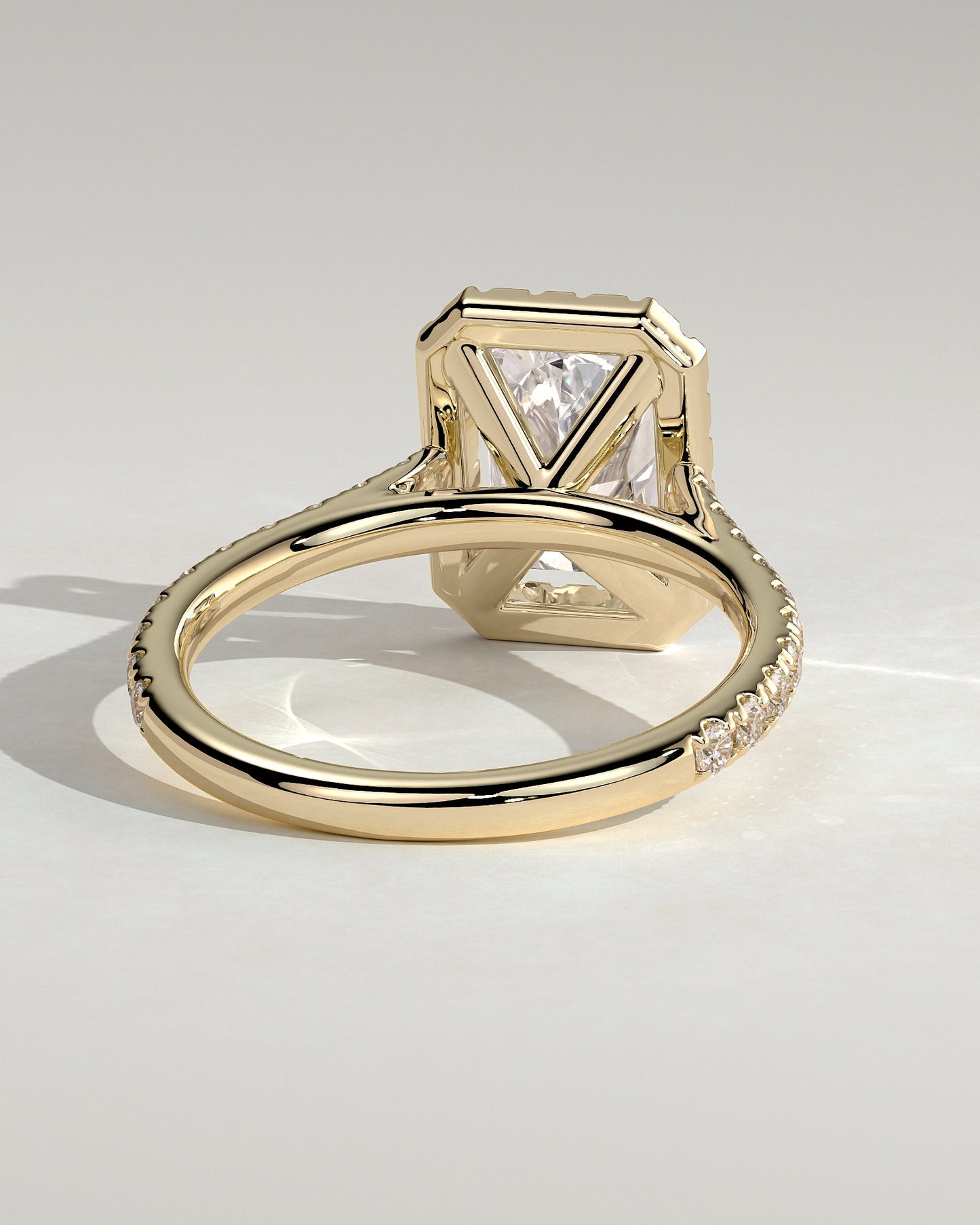 Round Halo, Pave & Split Shank Engagement Ring – 1.93 CT Lab Grown Diamond