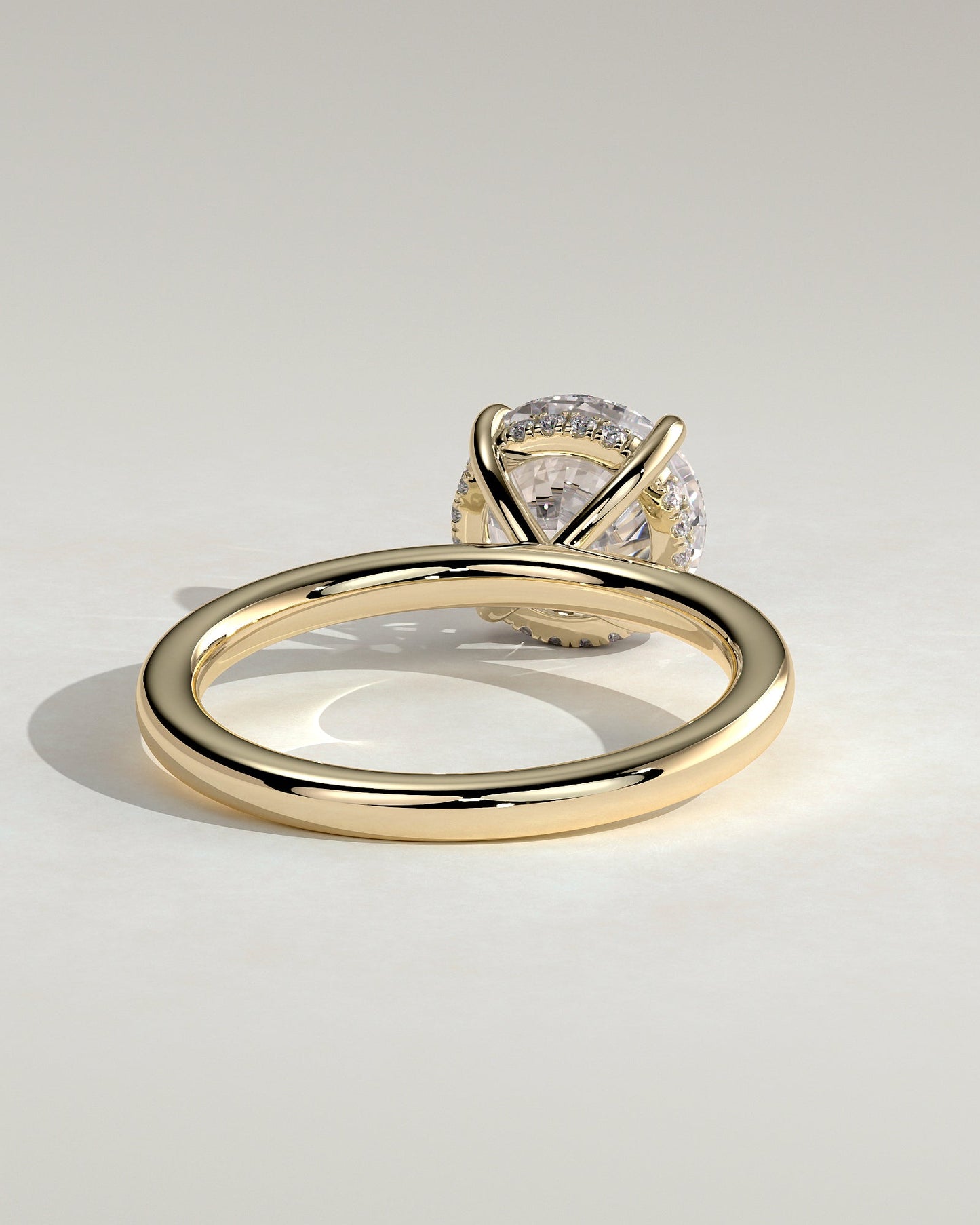 Round Halo, Pave & Split Shank Engagement Ring – 1.93 CT Lab Grown Diamond