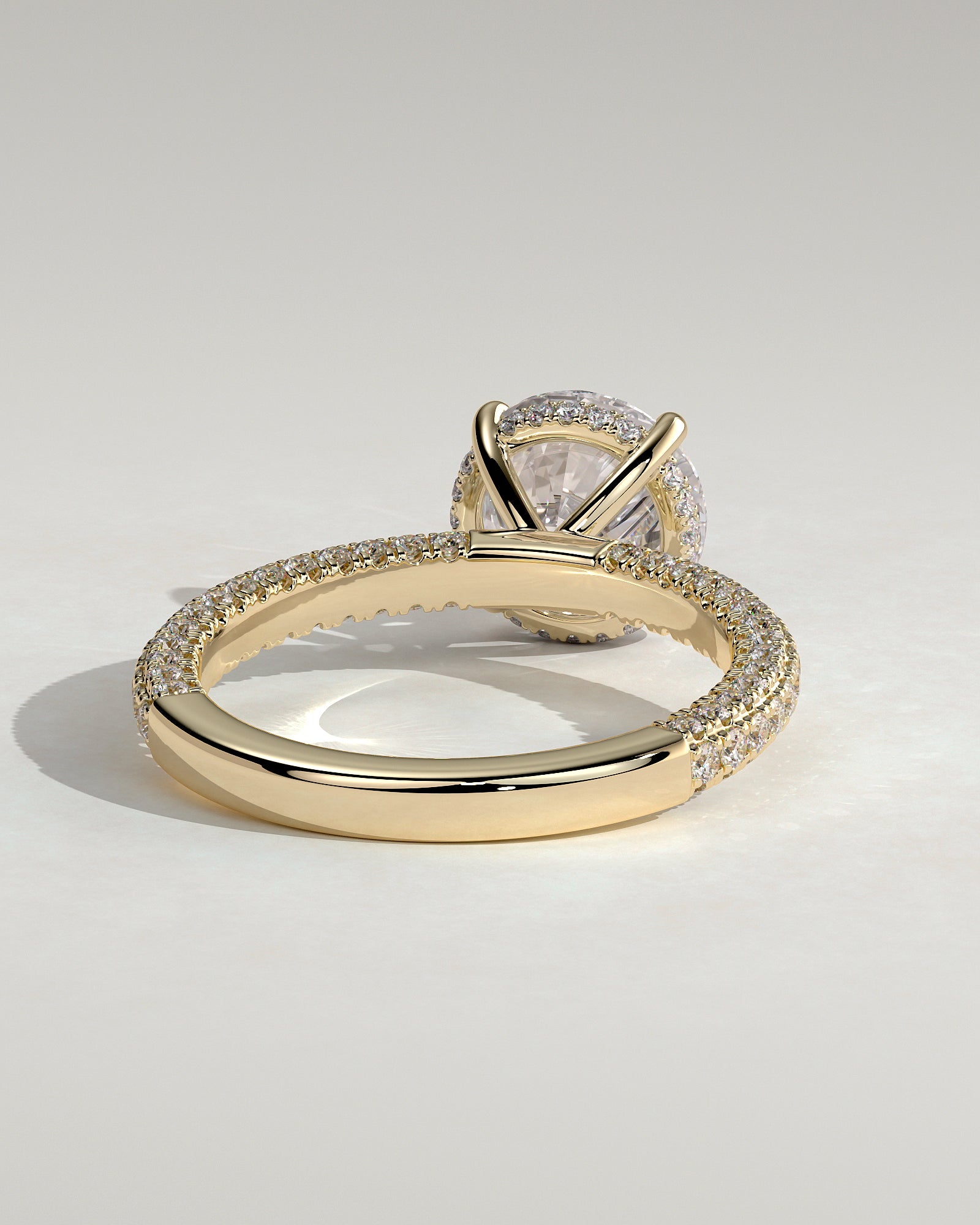 Round Halo, Pave & Split Shank Engagement Ring – 1.93 CT Lab Grown Diamond