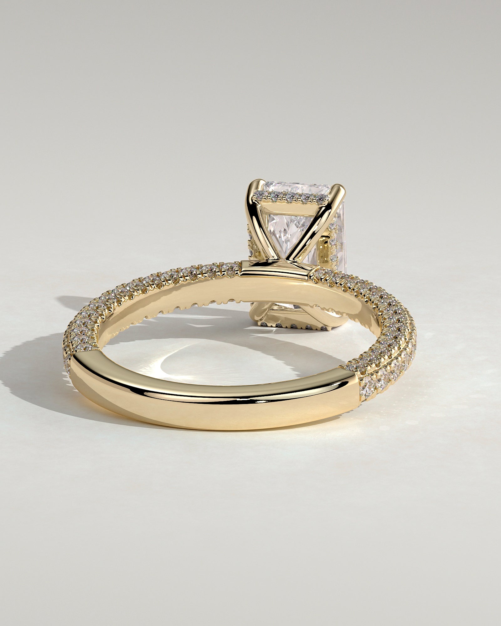 Round Halo, Pave & Split Shank Engagement Ring – 1.93 CT Lab Grown Diamond