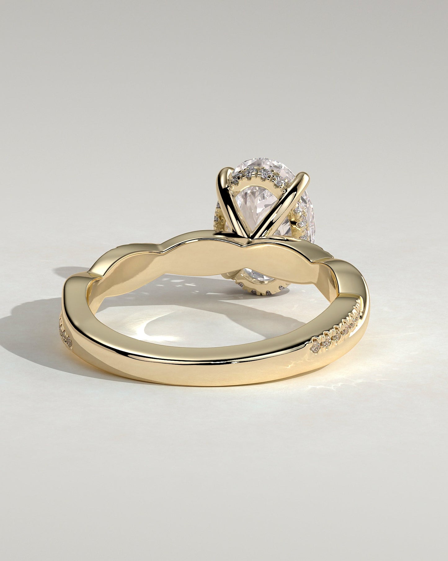 Round Halo, Pave & Split Shank Engagement Ring – 1.93 CT Lab Grown Diamond