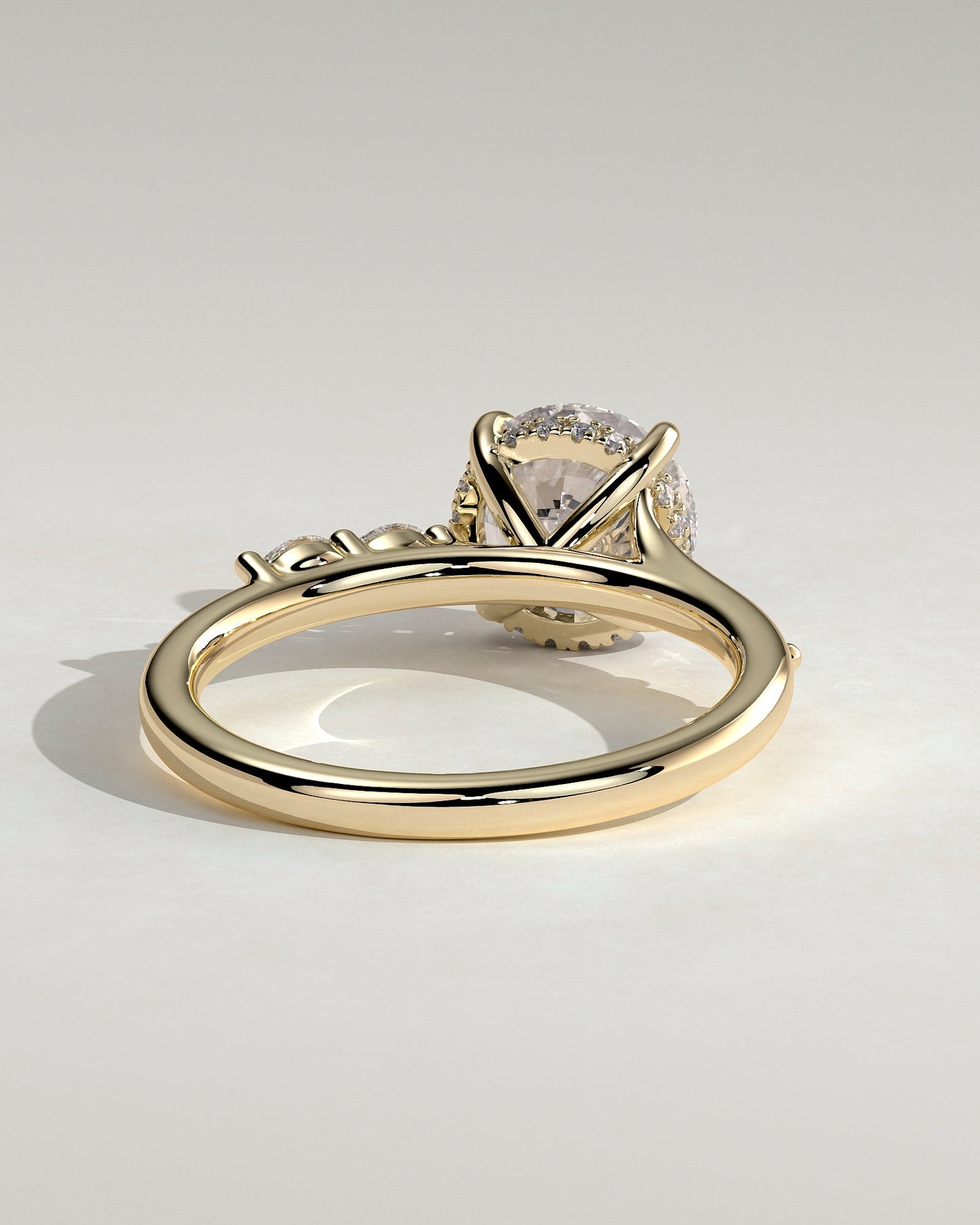 Round Halo, Pave & Split Shank Engagement Ring – 1.93 CT Lab Grown Diamond