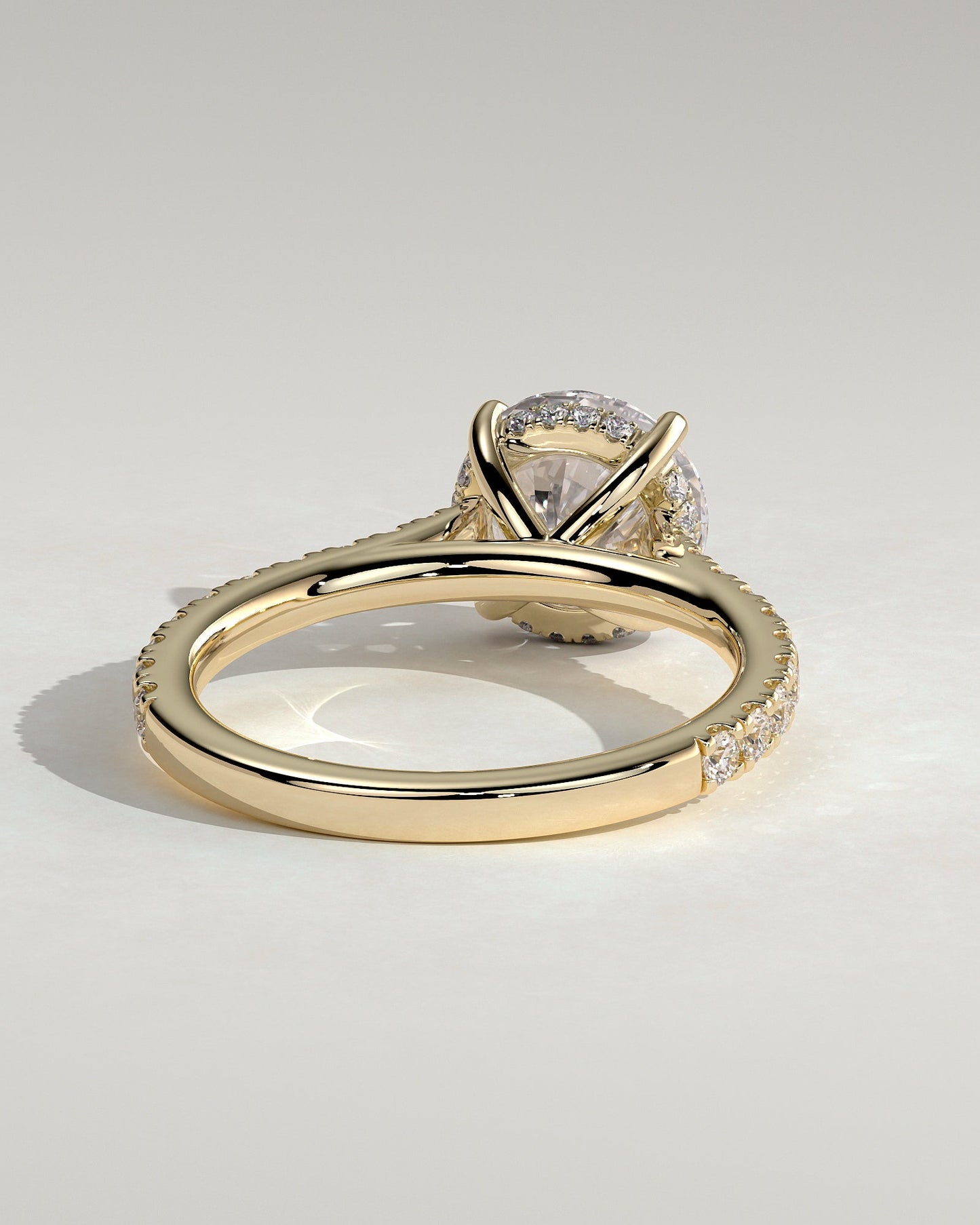 Round Halo, Pave & Split Shank Engagement Ring – 1.93 CT Lab Grown Diamond