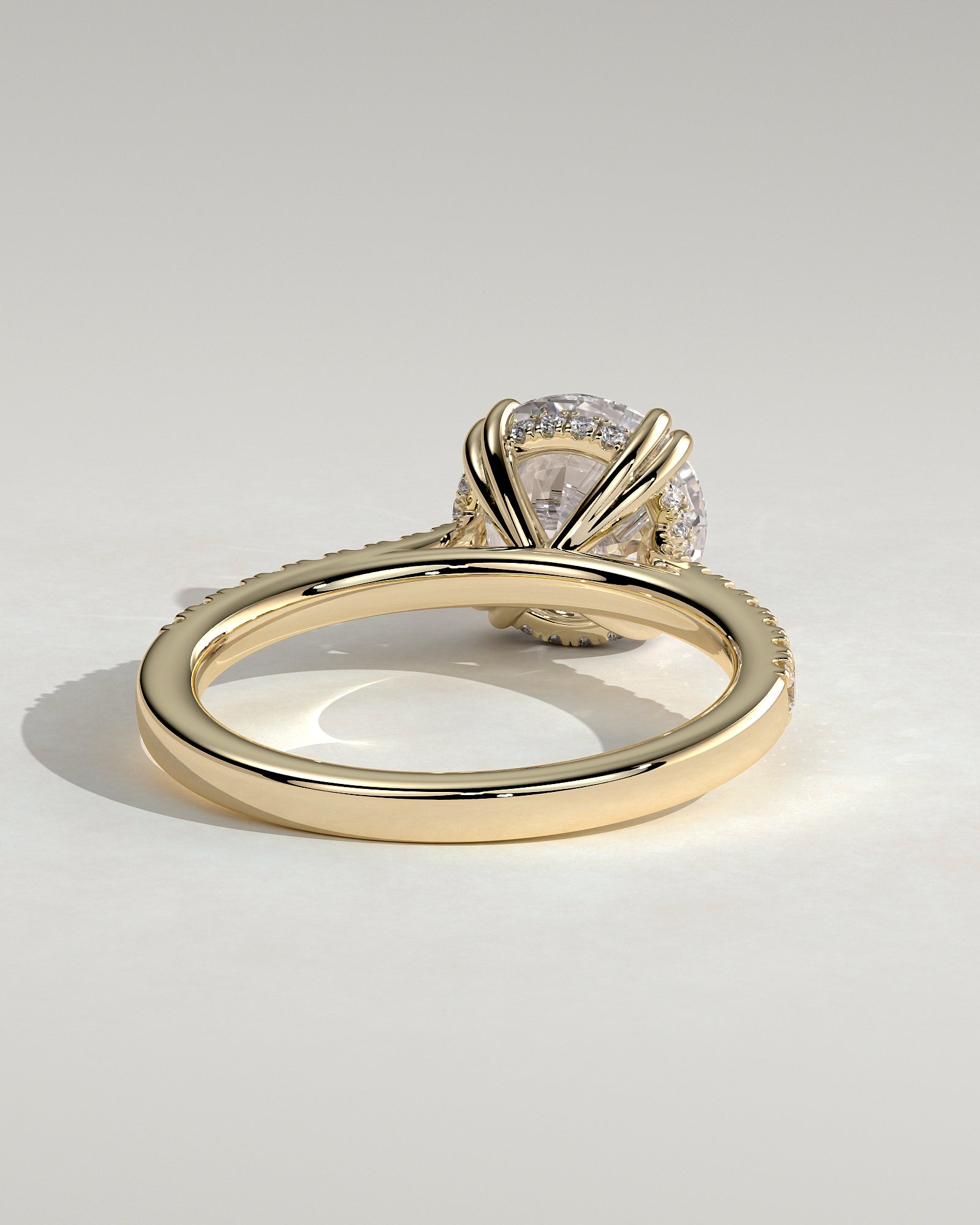 Round Halo, Pave & Split Shank Engagement Ring – 1.93 CT Lab Grown Diamond