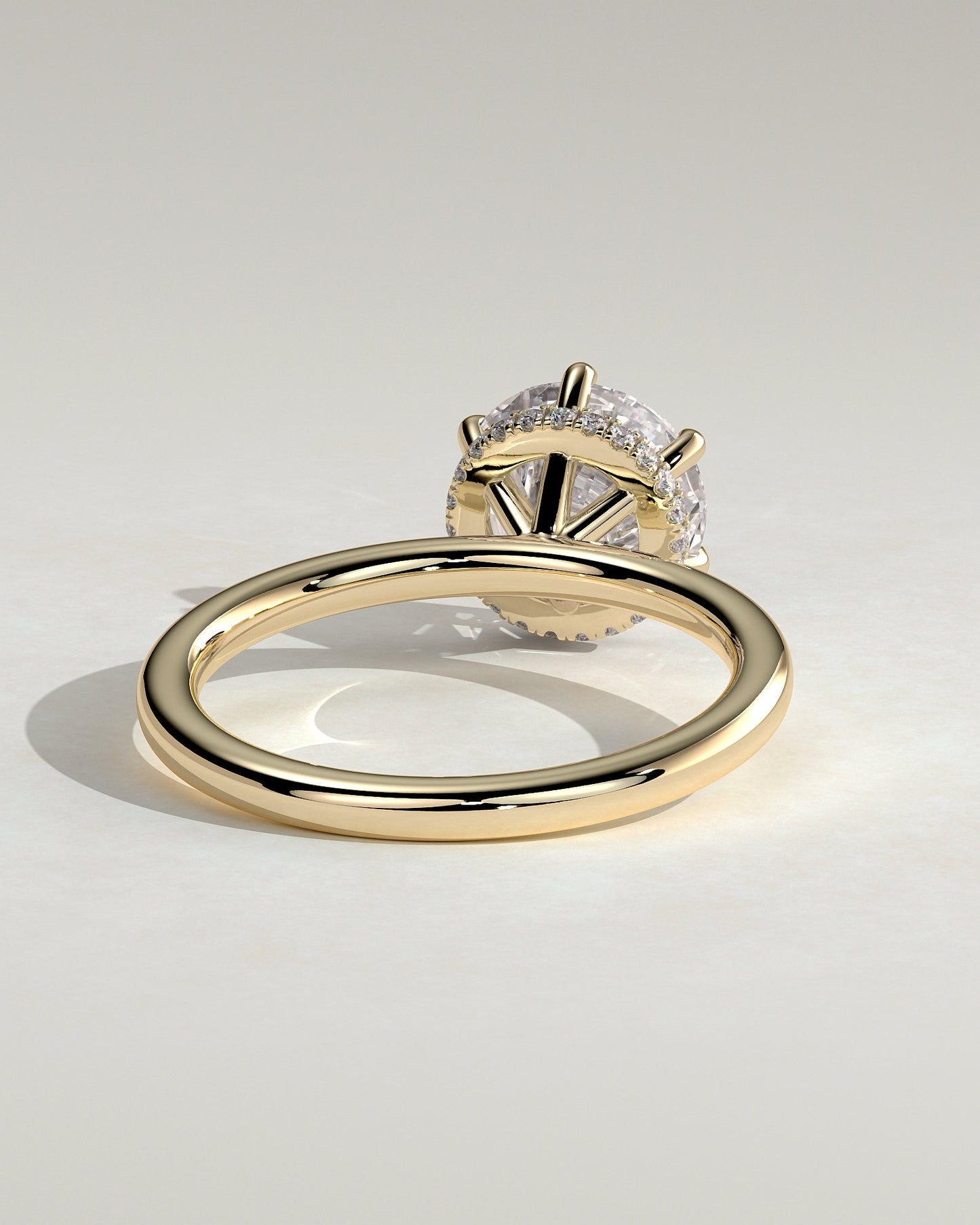 Round Halo, Pave & Split Shank Engagement Ring – 1.93 CT Lab Grown Diamond