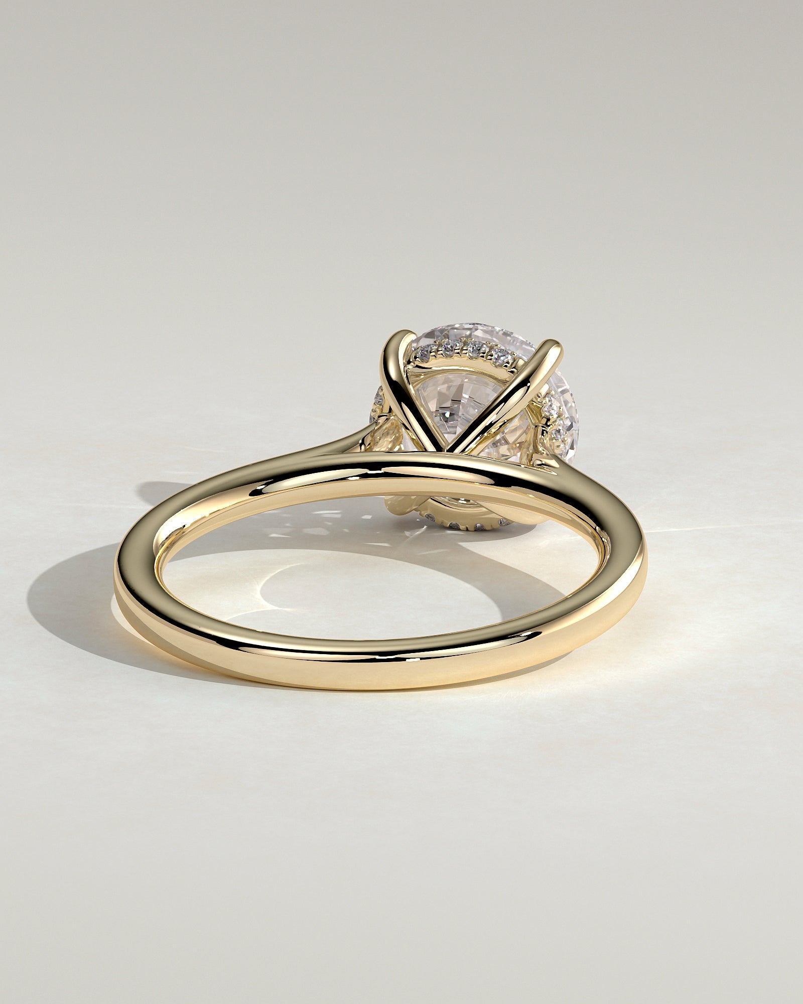 Round Halo, Pave & Split Shank Engagement Ring – 1.93 CT Lab Grown Diamond