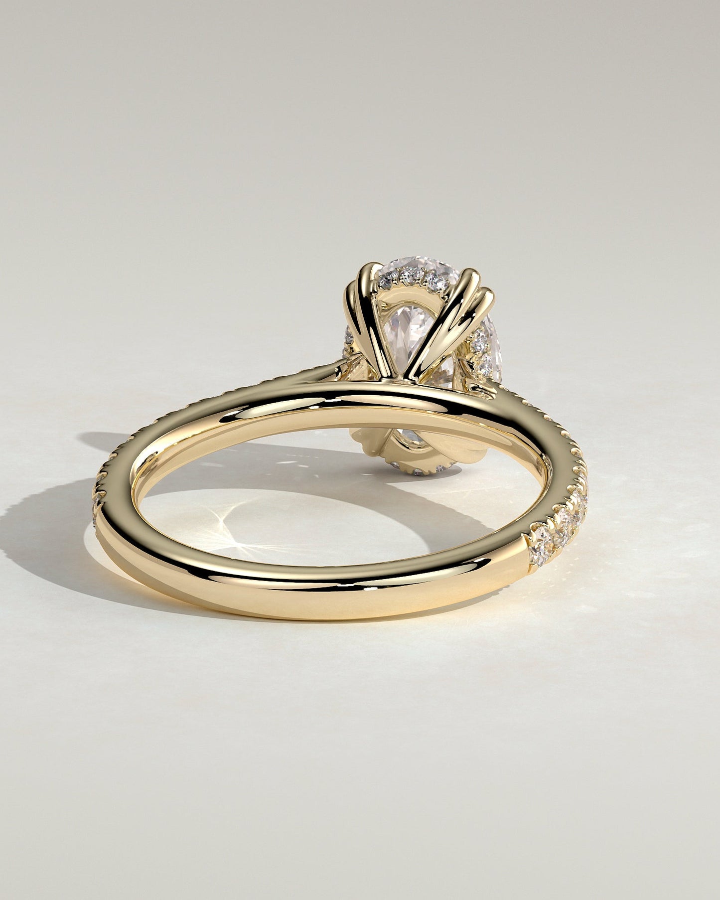 Round Halo, Pave & Split Shank Engagement Ring – 1.93 CT Lab Grown Diamond