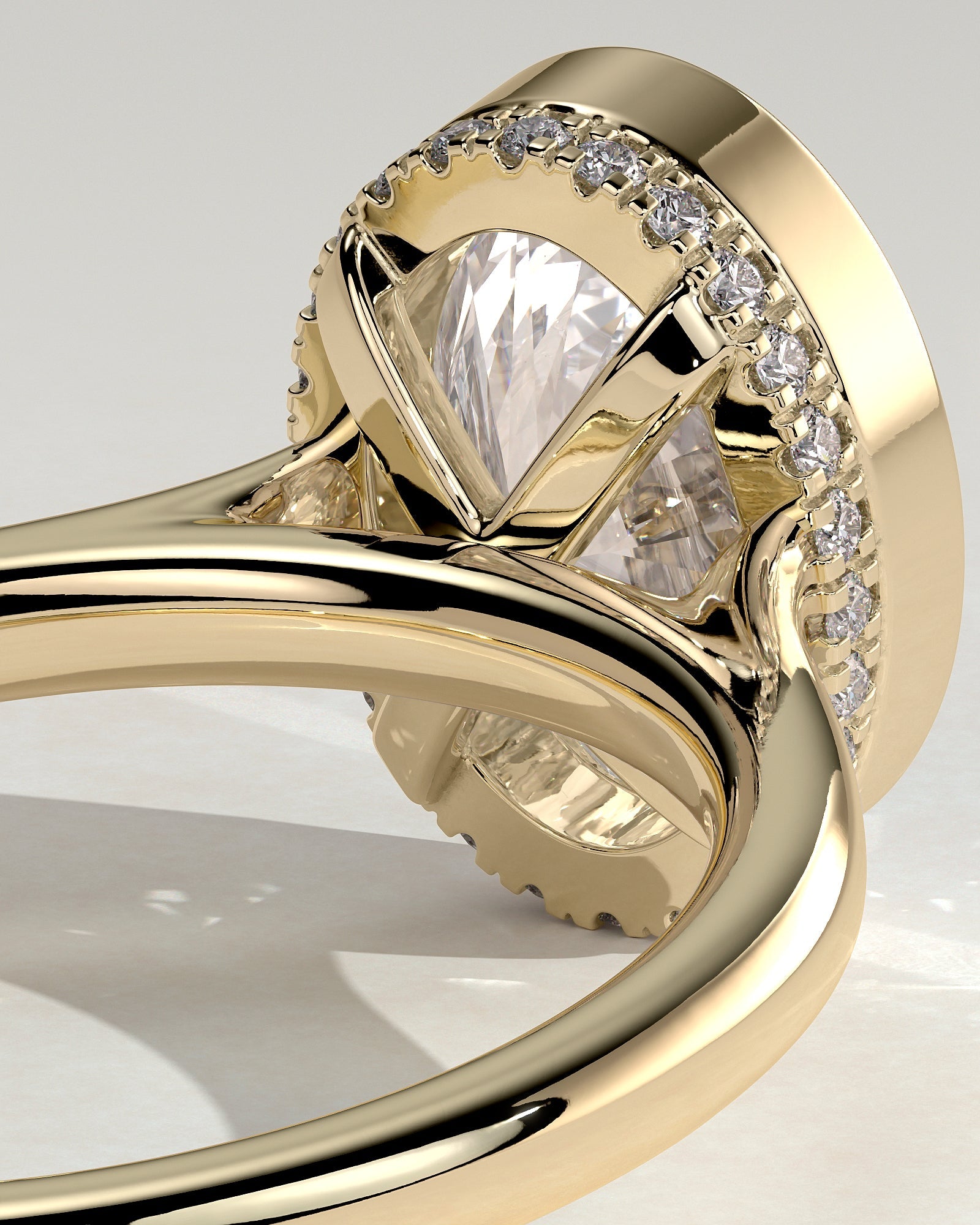 Round Halo, Pave & Split Shank Engagement Ring – 1.93 CT Lab Grown Diamond