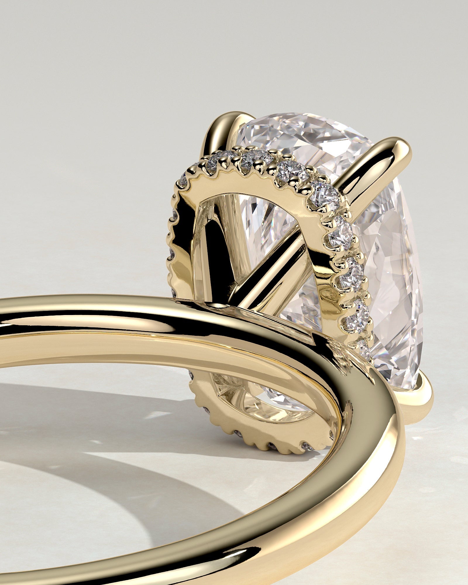 Round Halo, Pave & Split Shank Engagement Ring – 1.93 CT Lab Grown Diamond