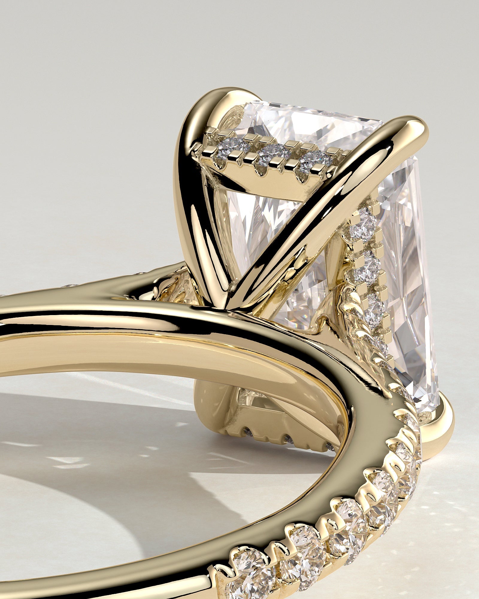 Round Halo, Pave & Split Shank Engagement Ring – 1.93 CT Lab Grown Diamond