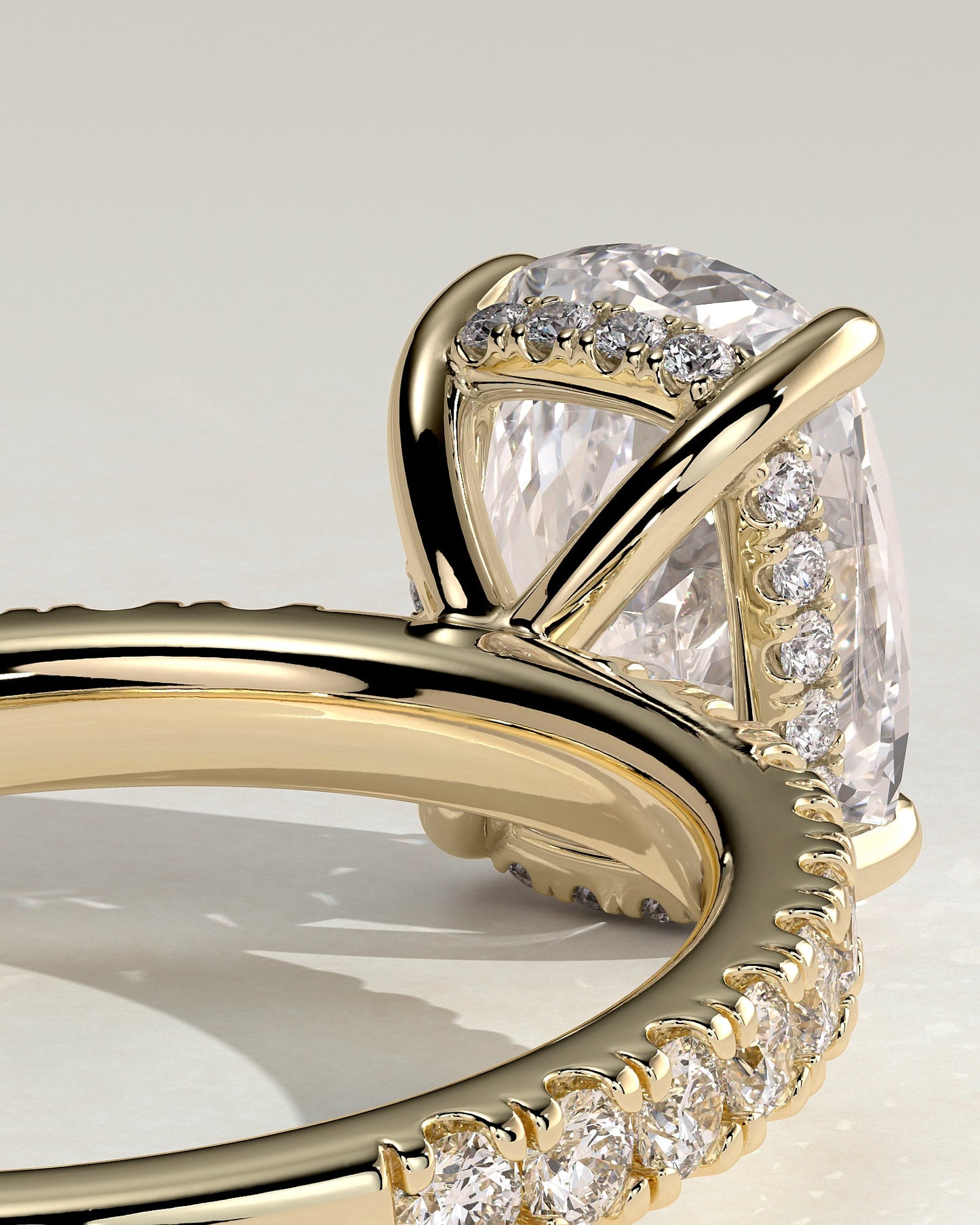 Round Halo, Pave & Split Shank Engagement Ring – 1.93 CT Lab Grown Diamond