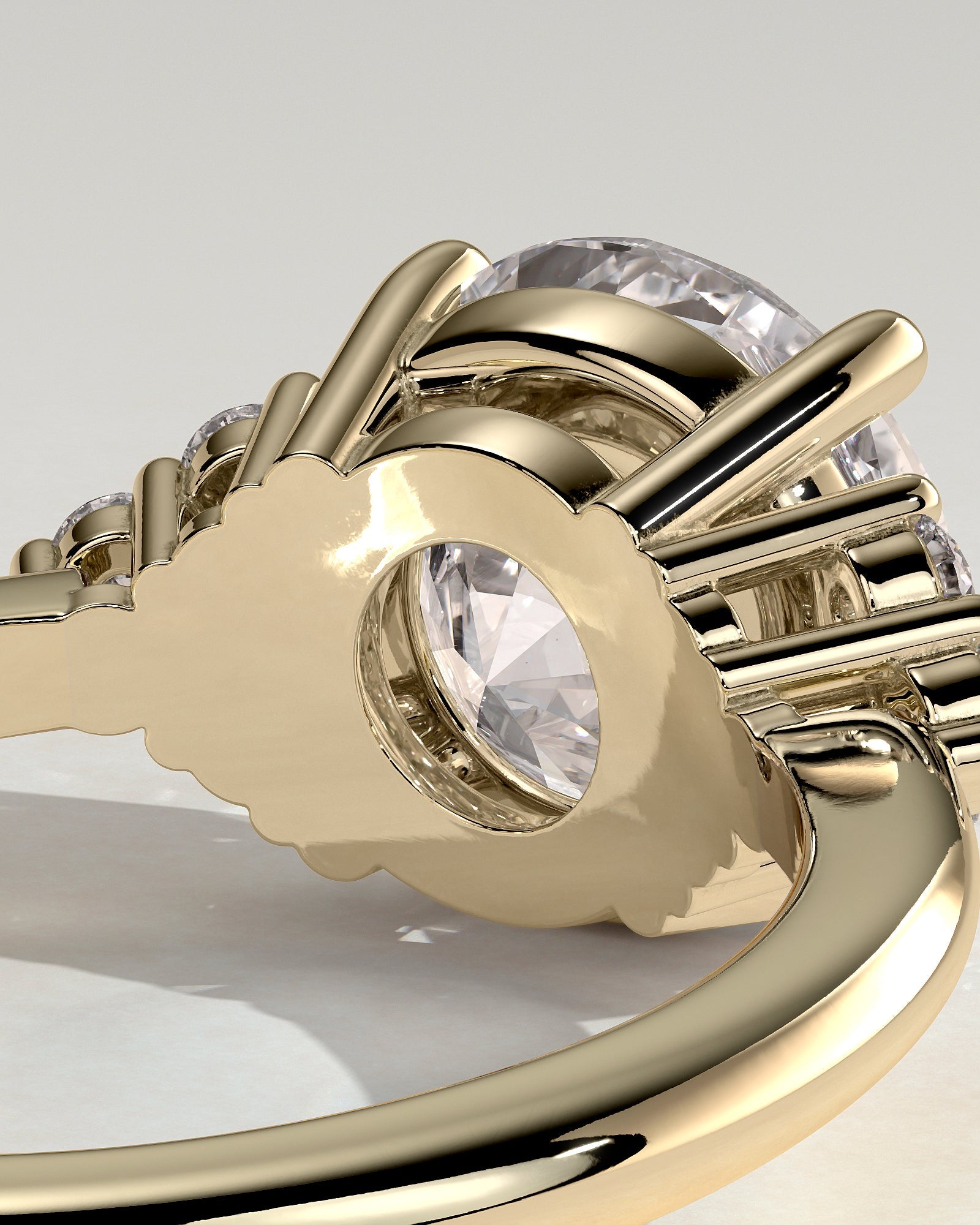 Round Halo, Pave & Split Shank Engagement Ring – 1.93 CT Lab Grown Diamond