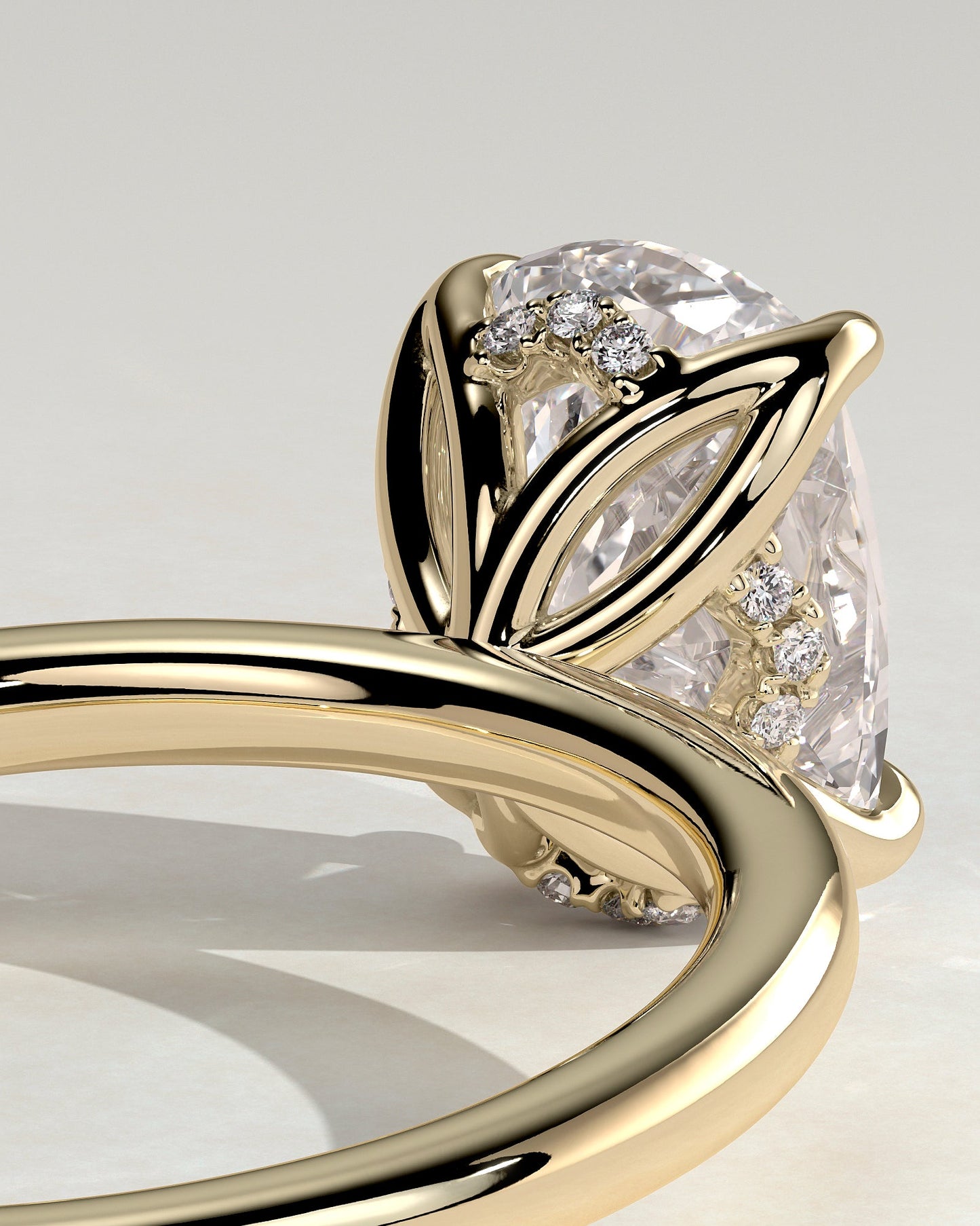 Round Halo, Pave & Split Shank Engagement Ring – 1.93 CT Lab Grown Diamond