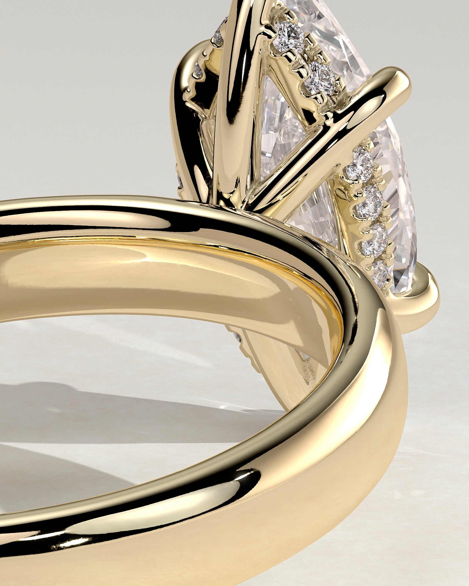Round Halo, Pave & Split Shank Engagement Ring – 1.93 CT Lab Grown Diamond