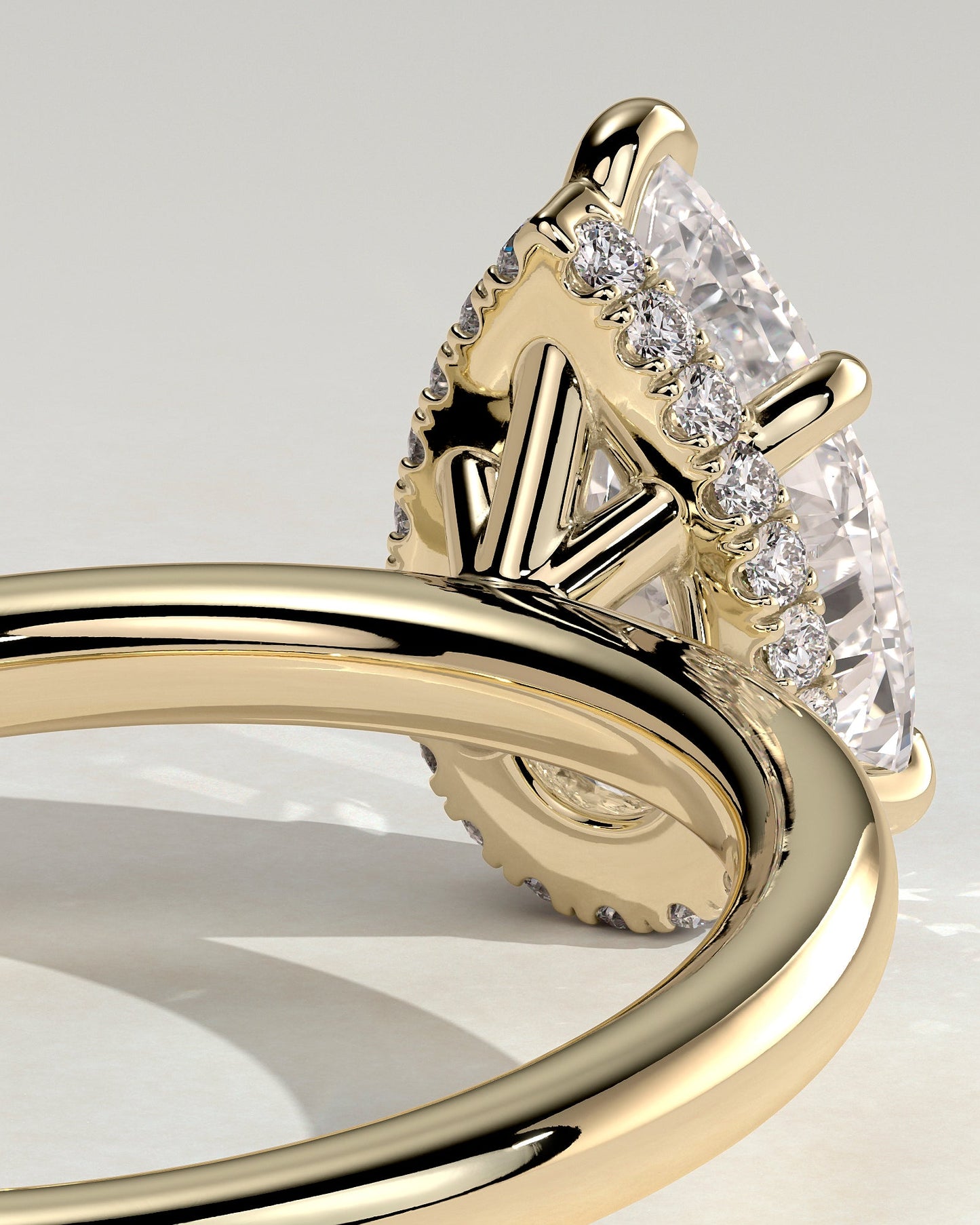 Round Halo, Pave & Split Shank Engagement Ring – 1.93 CT Lab Grown Diamond