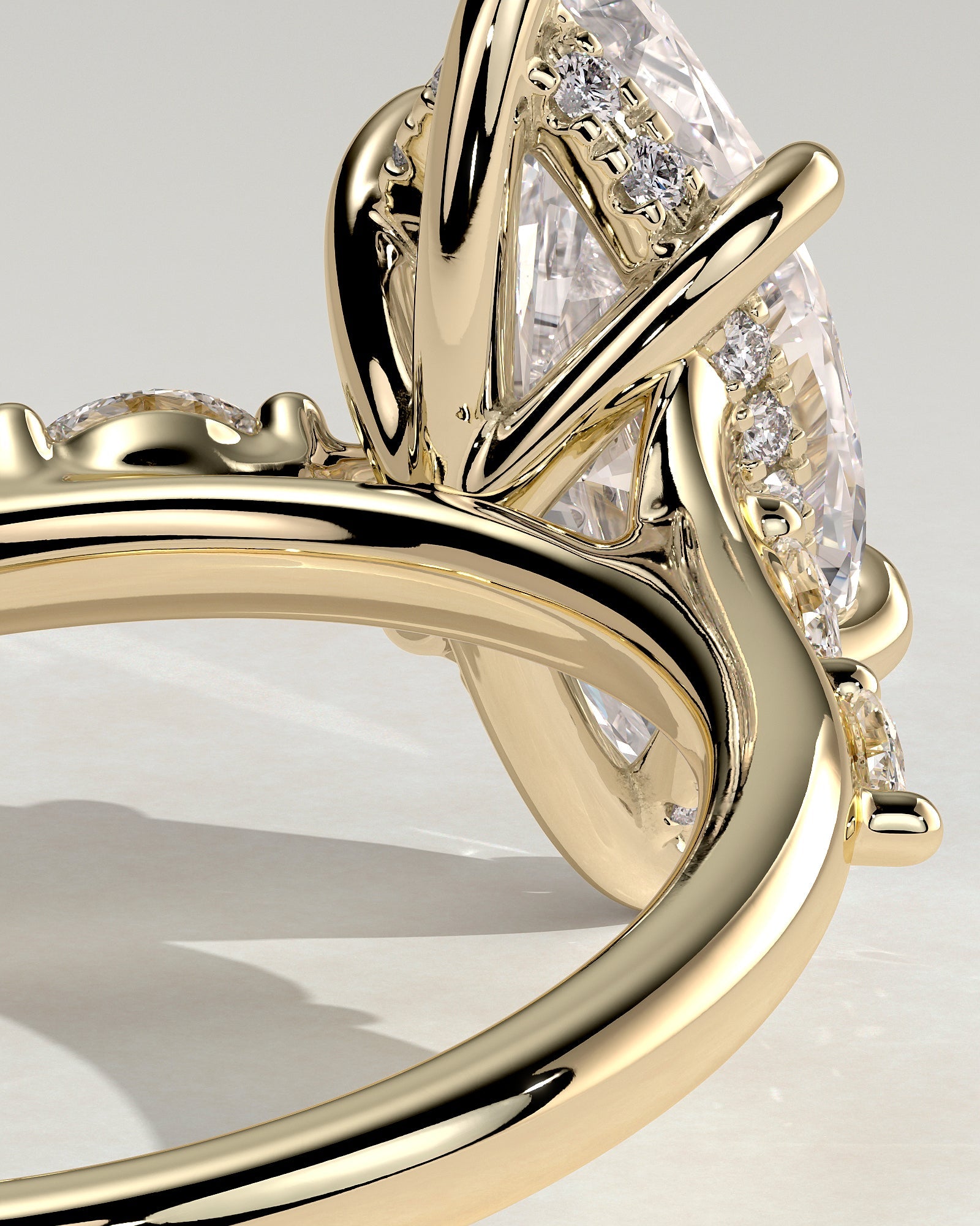 Round Halo, Pave & Split Shank Engagement Ring – 1.93 CT Lab Grown Diamond
