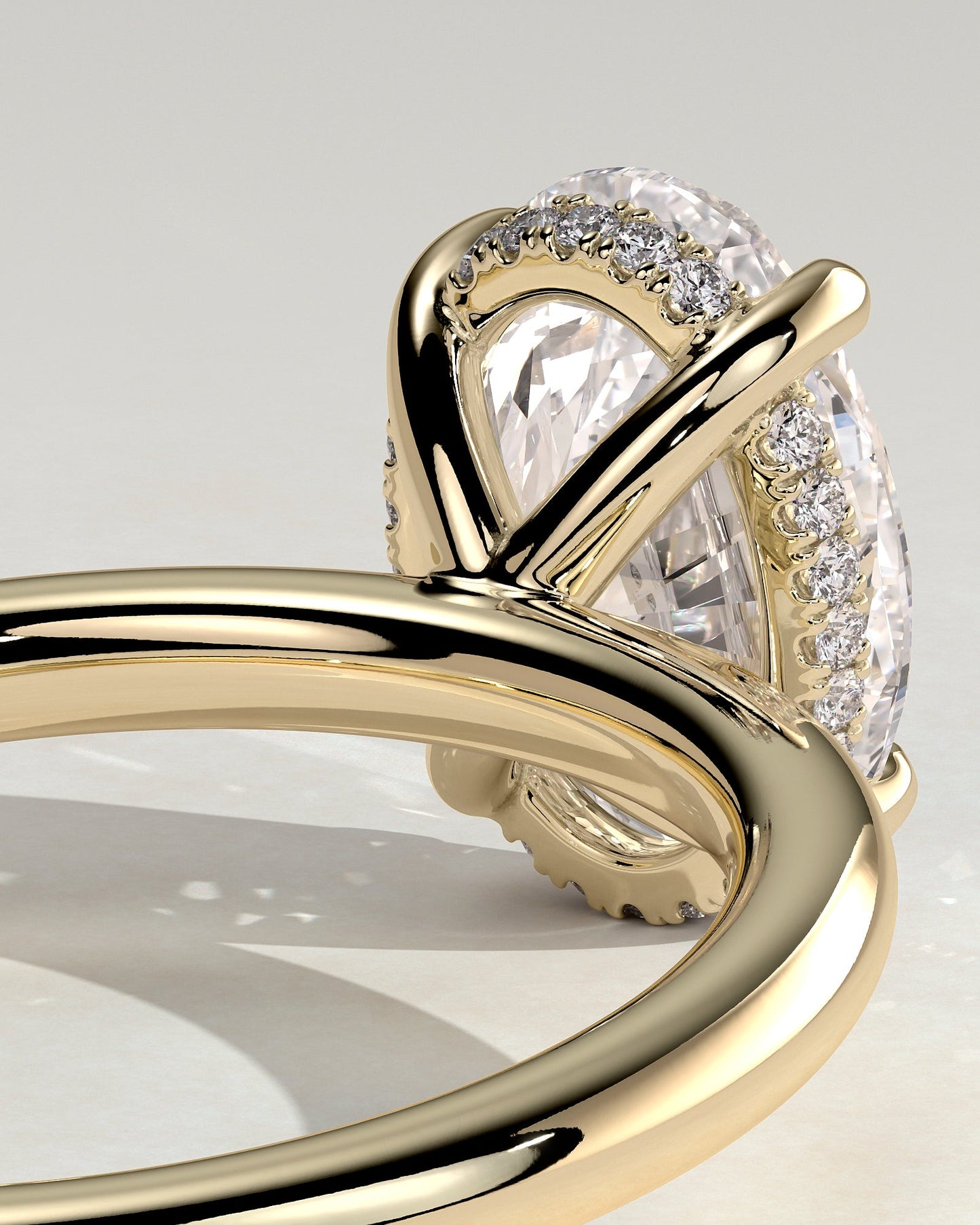 Round Halo, Pave & Split Shank Engagement Ring – 1.93 CT Lab Grown Diamond