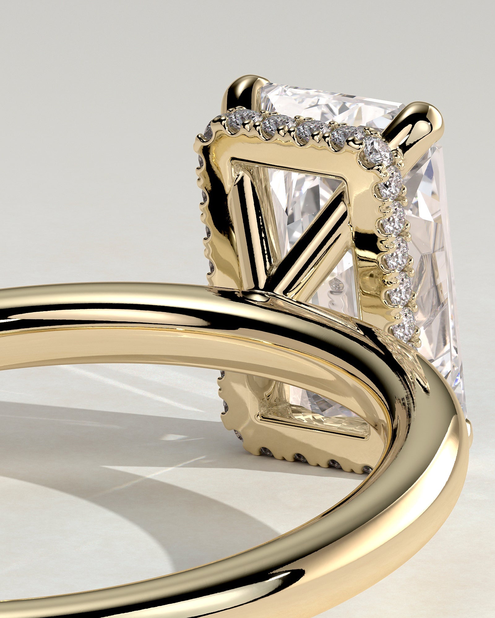Round Halo, Pave & Split Shank Engagement Ring – 1.93 CT Lab Grown Diamond