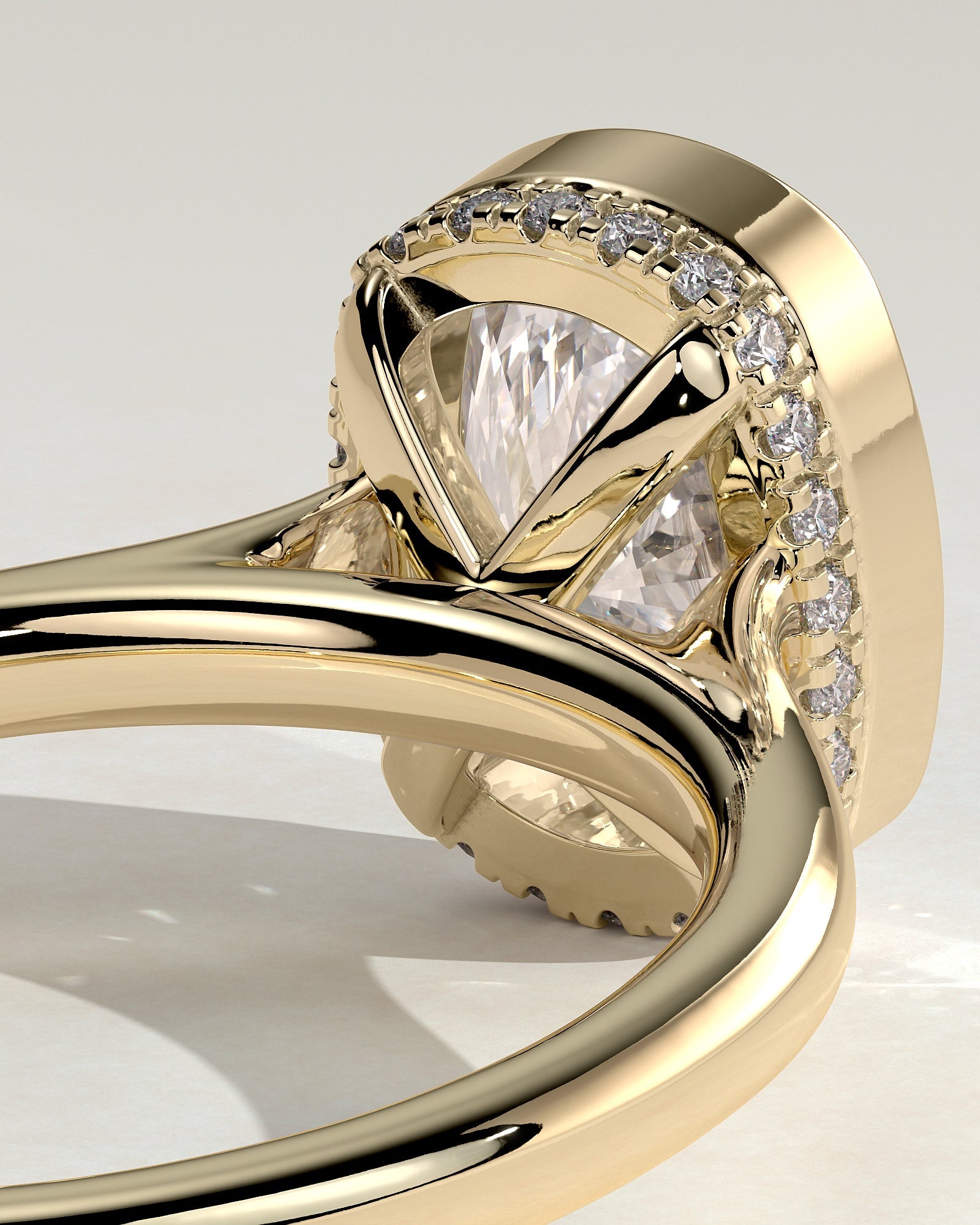 Round Halo, Pave & Split Shank Engagement Ring – 1.93 CT Lab Grown Diamond