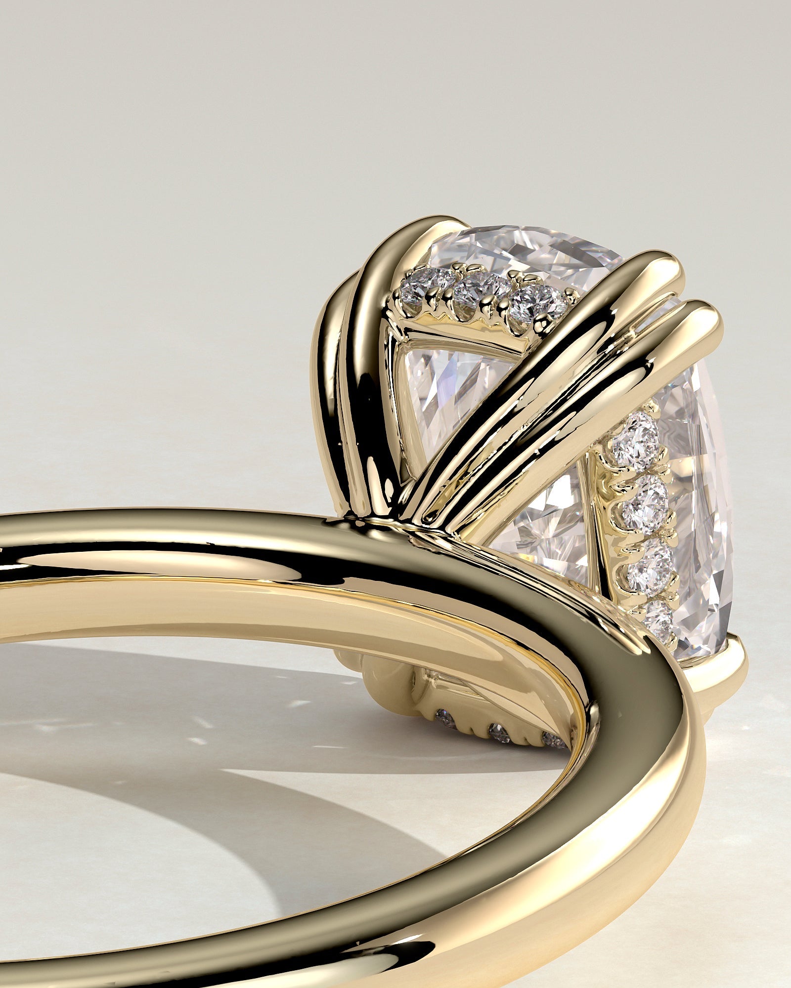 Round Halo, Pave & Split Shank Engagement Ring – 1.93 CT Lab Grown Diamond