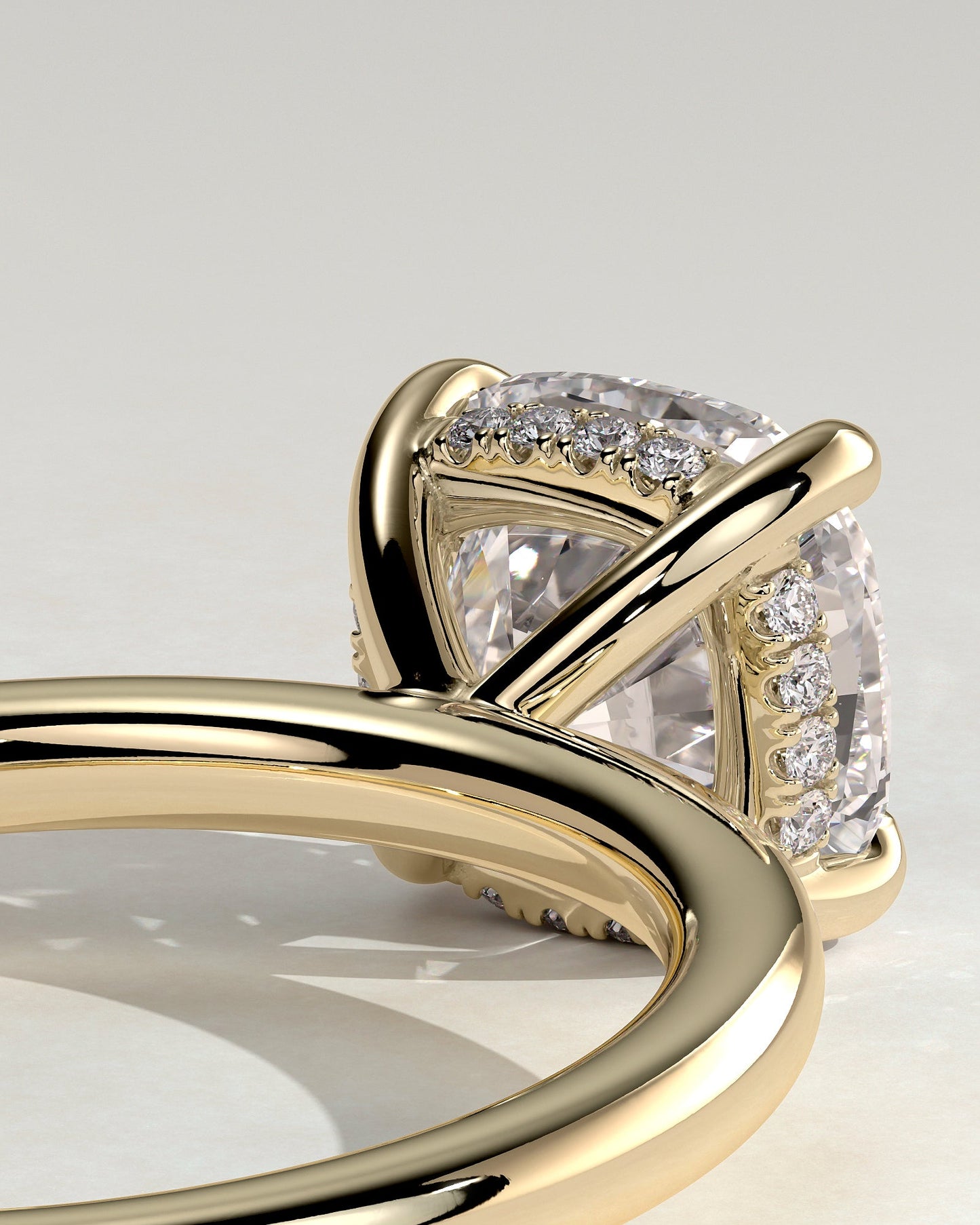 Round Halo, Pave & Split Shank Engagement Ring – 1.93 CT Lab Grown Diamond