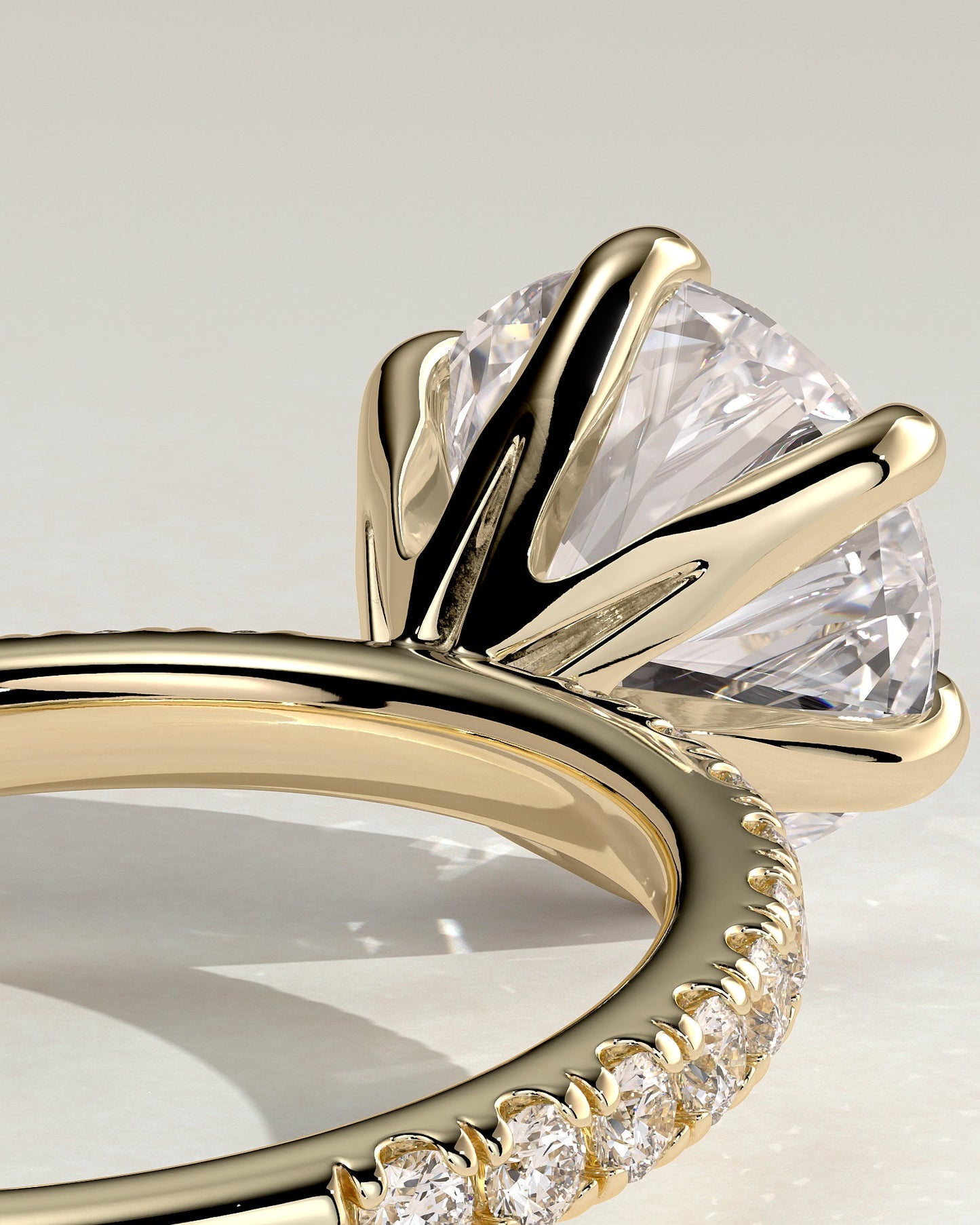 Round Halo, Pave & Split Shank Engagement Ring – 1.93 CT Lab Grown Diamond