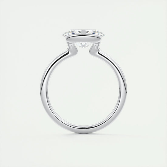 2 CT Oval Half Bezel CVD F/VS1 Diamond Engagement Ring 7