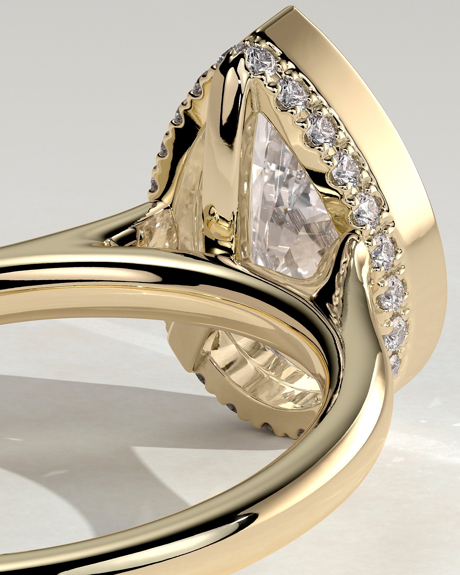 Round Halo, Pave & Split Shank Engagement Ring – 1.93 CT Lab Grown Diamond