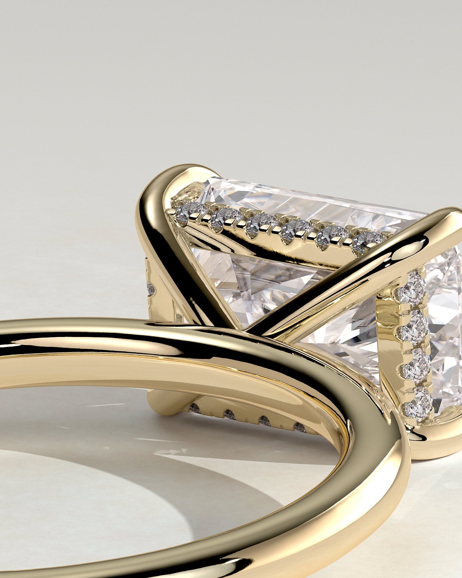 Round Halo, Pave & Split Shank Engagement Ring – 1.93 CT Lab Grown Diamond