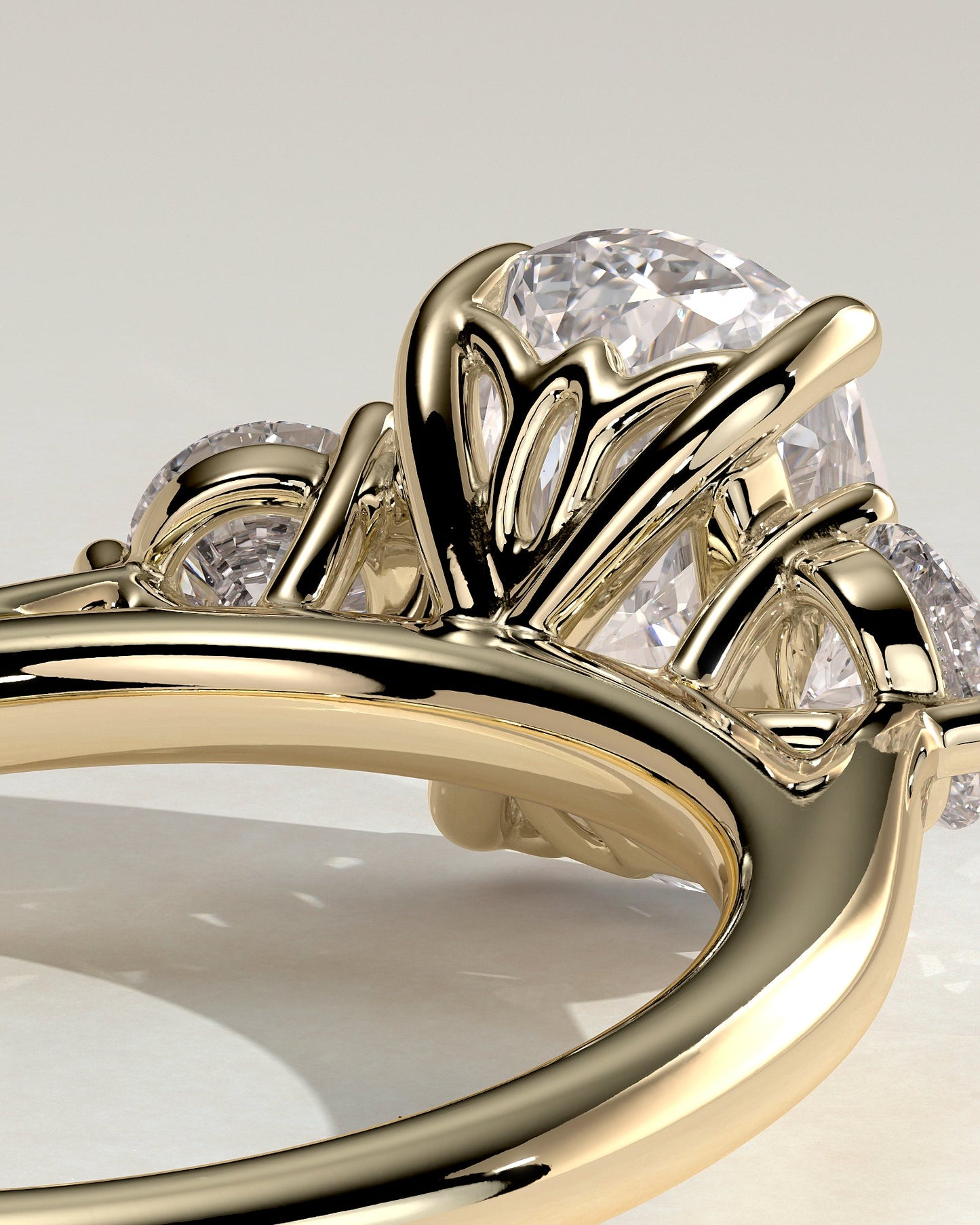 Round Halo, Pave & Split Shank Engagement Ring – 1.93 CT Lab Grown Diamond