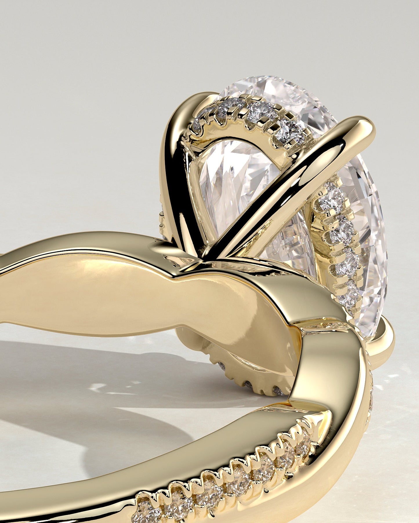 Round Halo, Pave & Split Shank Engagement Ring – 1.93 CT Lab Grown Diamond