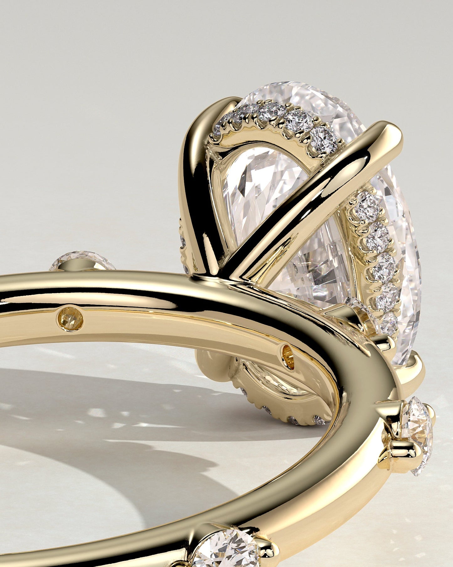 Round Halo, Pave & Split Shank Engagement Ring – 1.93 CT Lab Grown Diamond