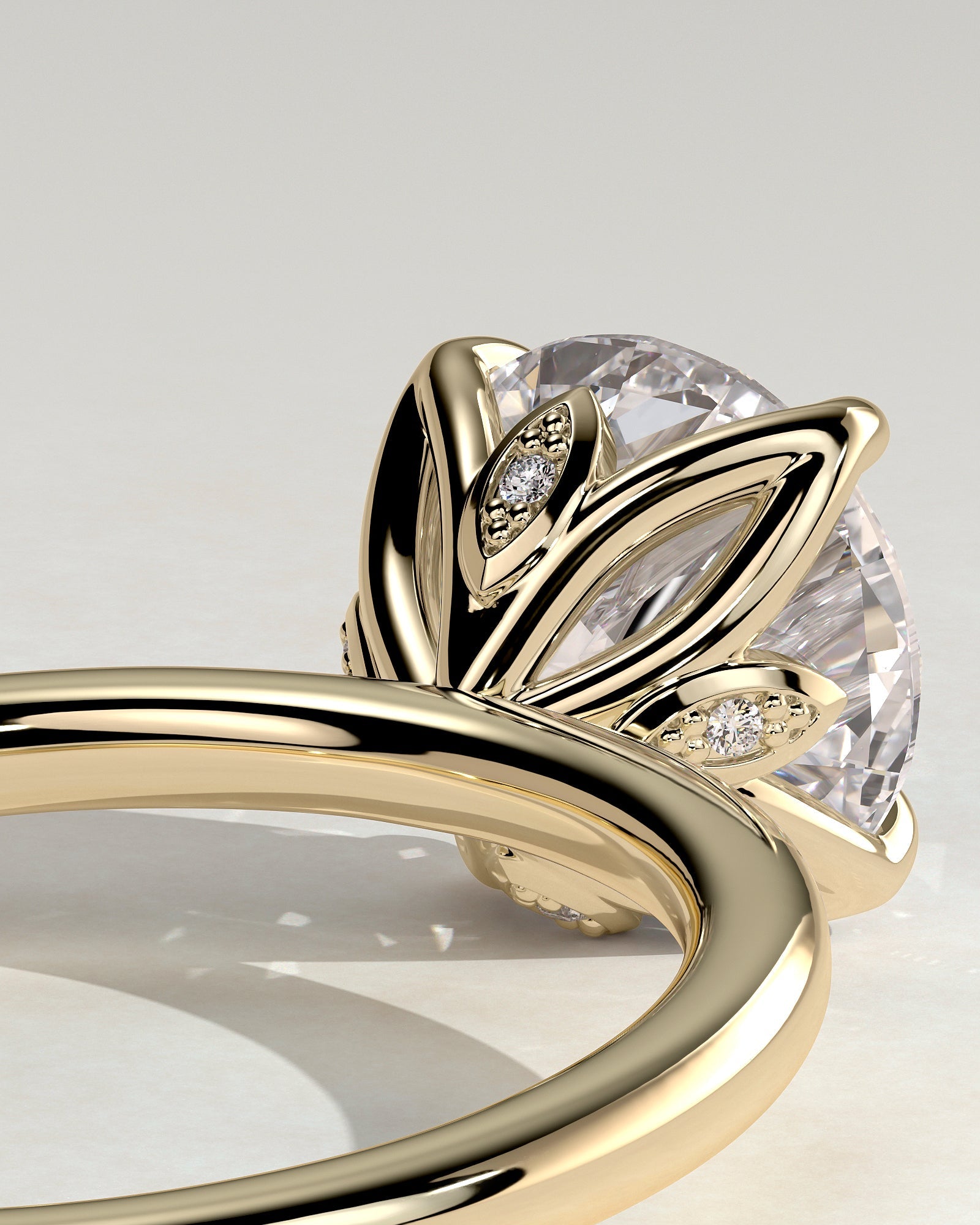Round Halo, Pave & Split Shank Engagement Ring – 1.93 CT Lab Grown Diamond