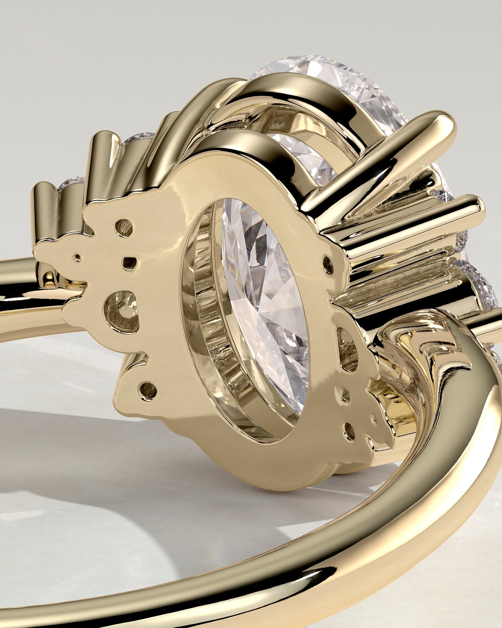 Round Halo, Pave & Split Shank Engagement Ring – 1.93 CT Lab Grown Diamond