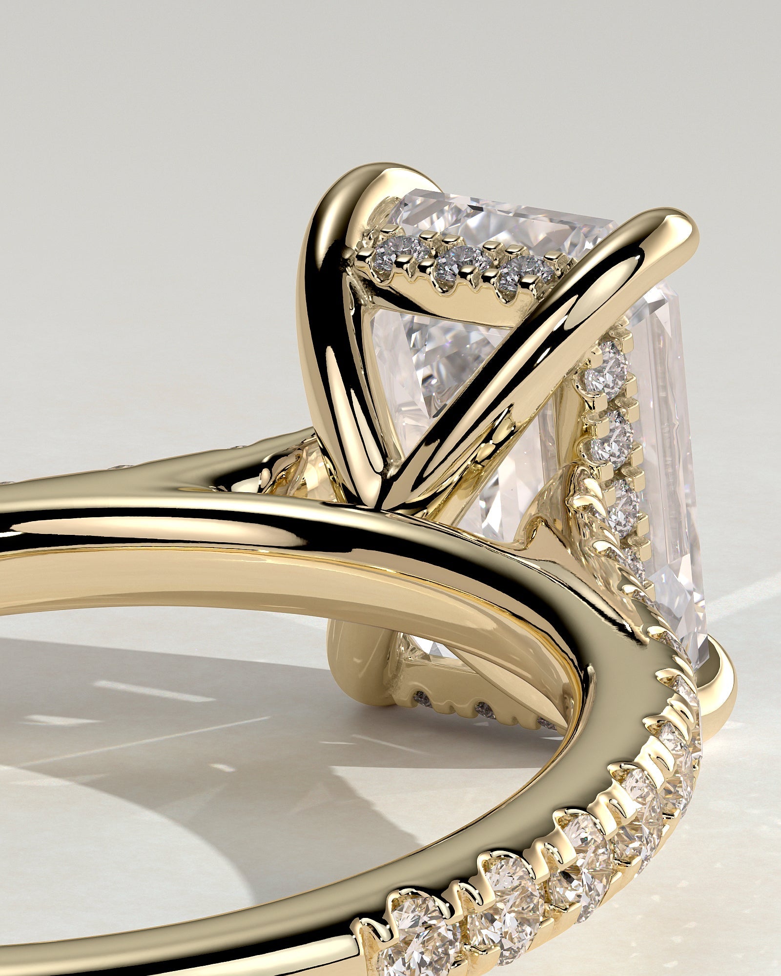Round Halo, Pave & Split Shank Engagement Ring – 1.93 CT Lab Grown Diamond