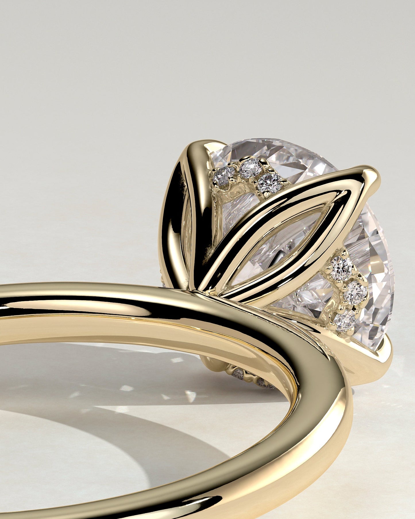 Round Halo, Pave & Split Shank Engagement Ring – 1.93 CT Lab Grown Diamond