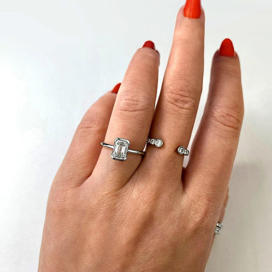 2 CT Emerald Bezel CVD F/VS1 Diamond Engagement Ring 26