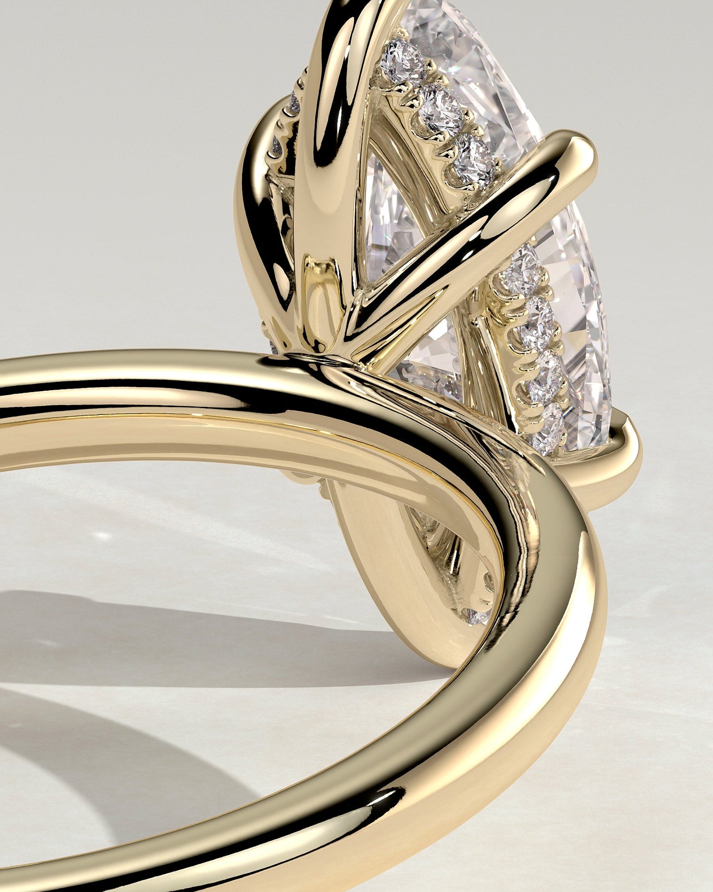 Round Halo, Pave & Split Shank Engagement Ring – 1.93 CT Lab Grown Diamond