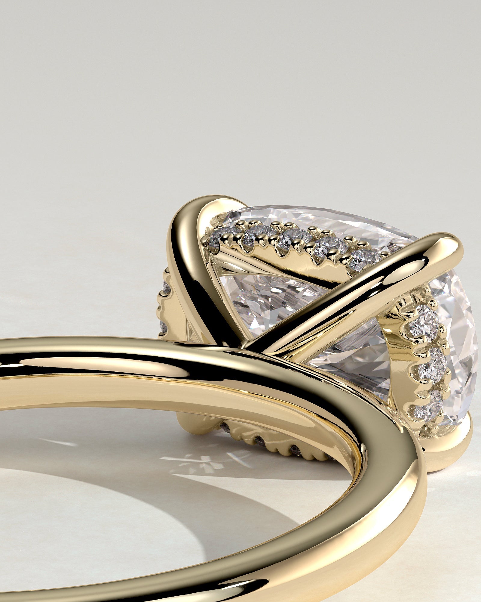 Round Halo, Pave & Split Shank Engagement Ring – 1.93 CT Lab Grown Diamond