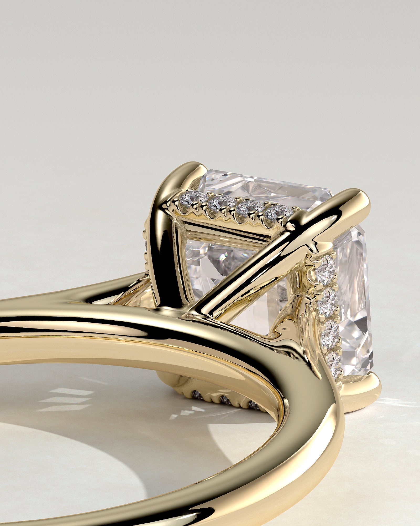 Round Halo, Pave & Split Shank Engagement Ring – 1.93 CT Lab Grown Diamond
