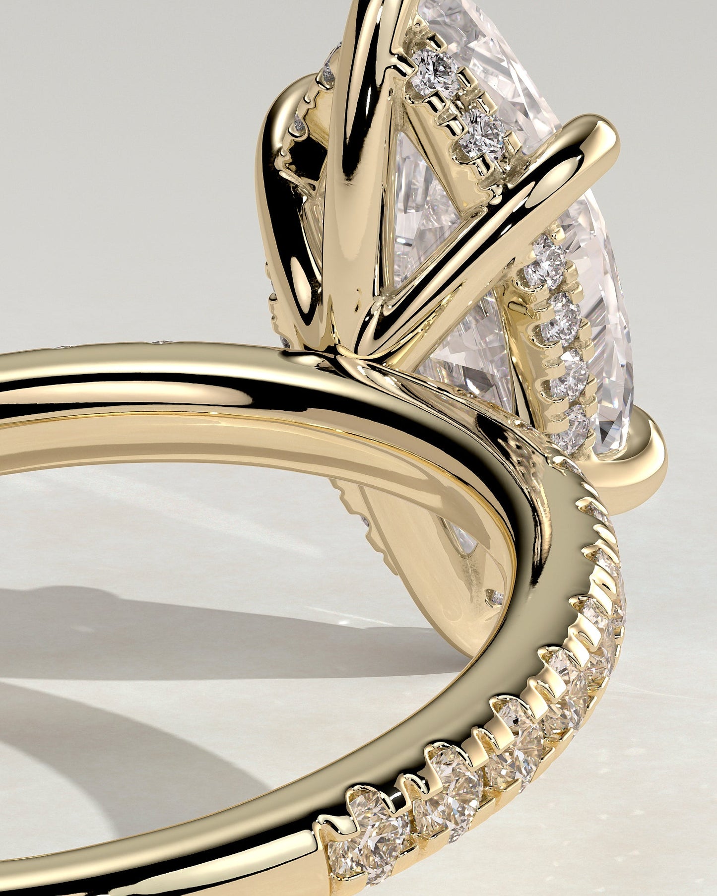 Round Halo, Pave & Split Shank Engagement Ring – 1.93 CT Lab Grown Diamond