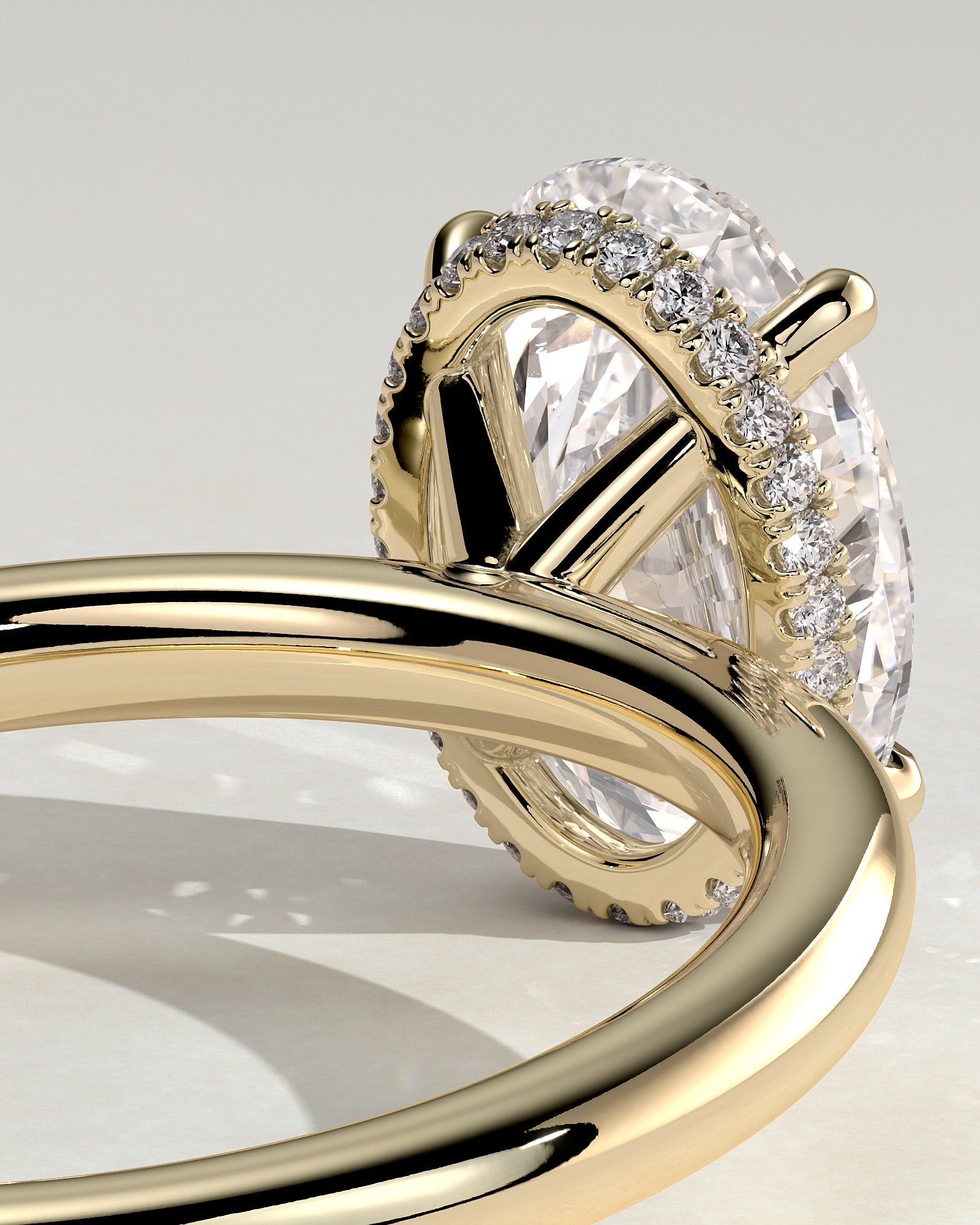 Round Halo, Pave & Split Shank Engagement Ring – 1.93 CT Lab Grown Diamond