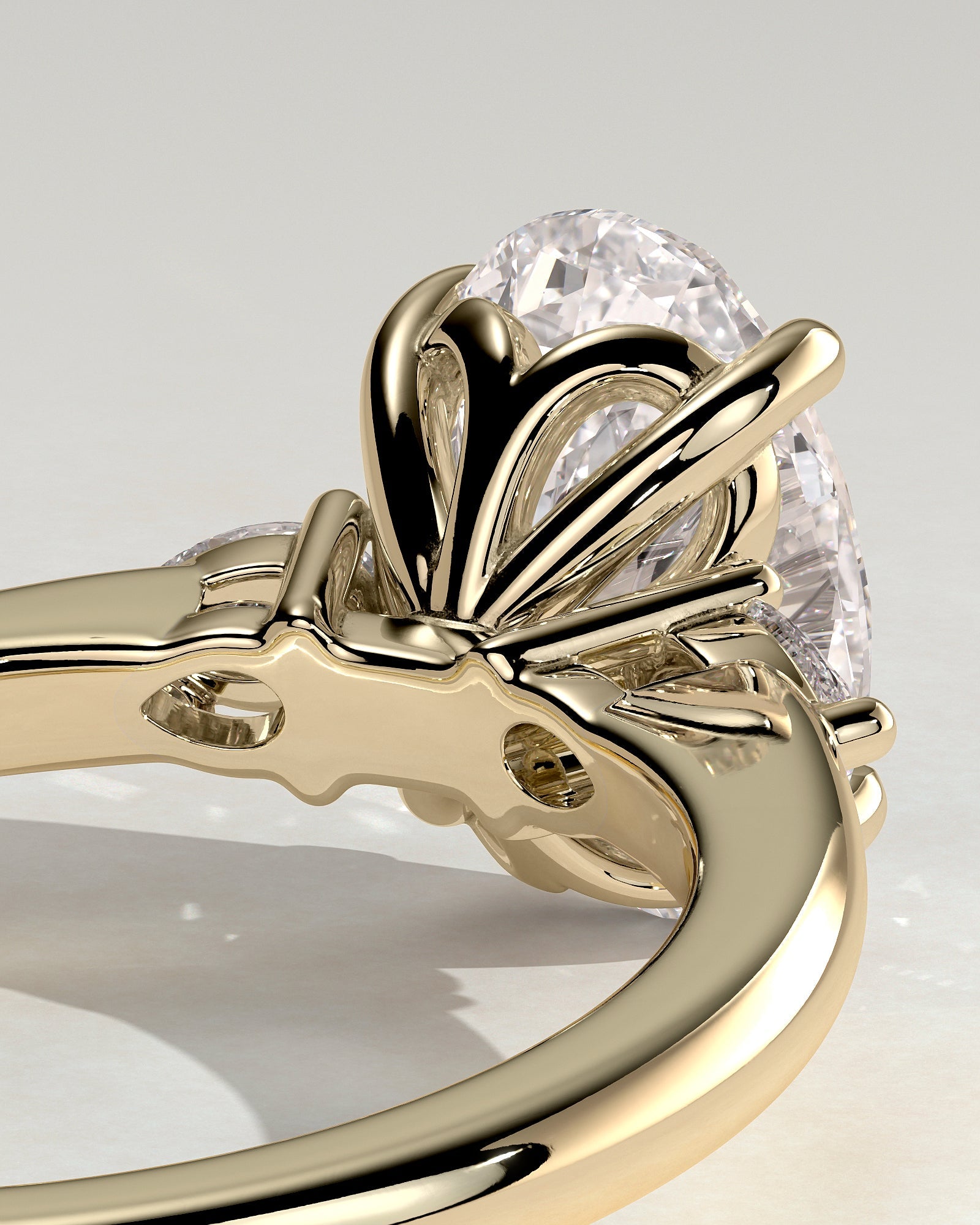 Round Halo, Pave & Split Shank Engagement Ring – 1.93 CT Lab Grown Diamond