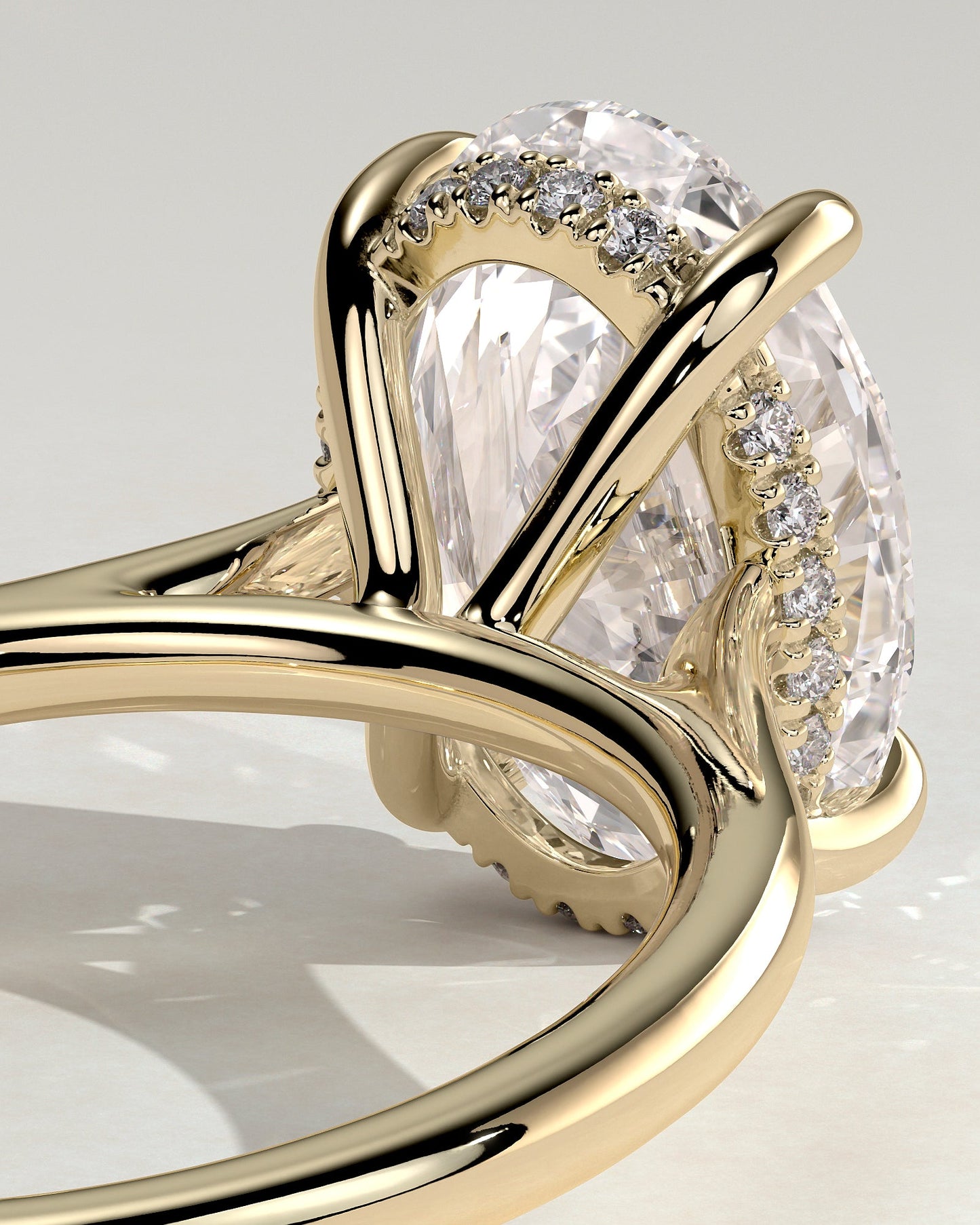 Round Halo, Pave & Split Shank Engagement Ring – 1.93 CT Lab Grown Diamond