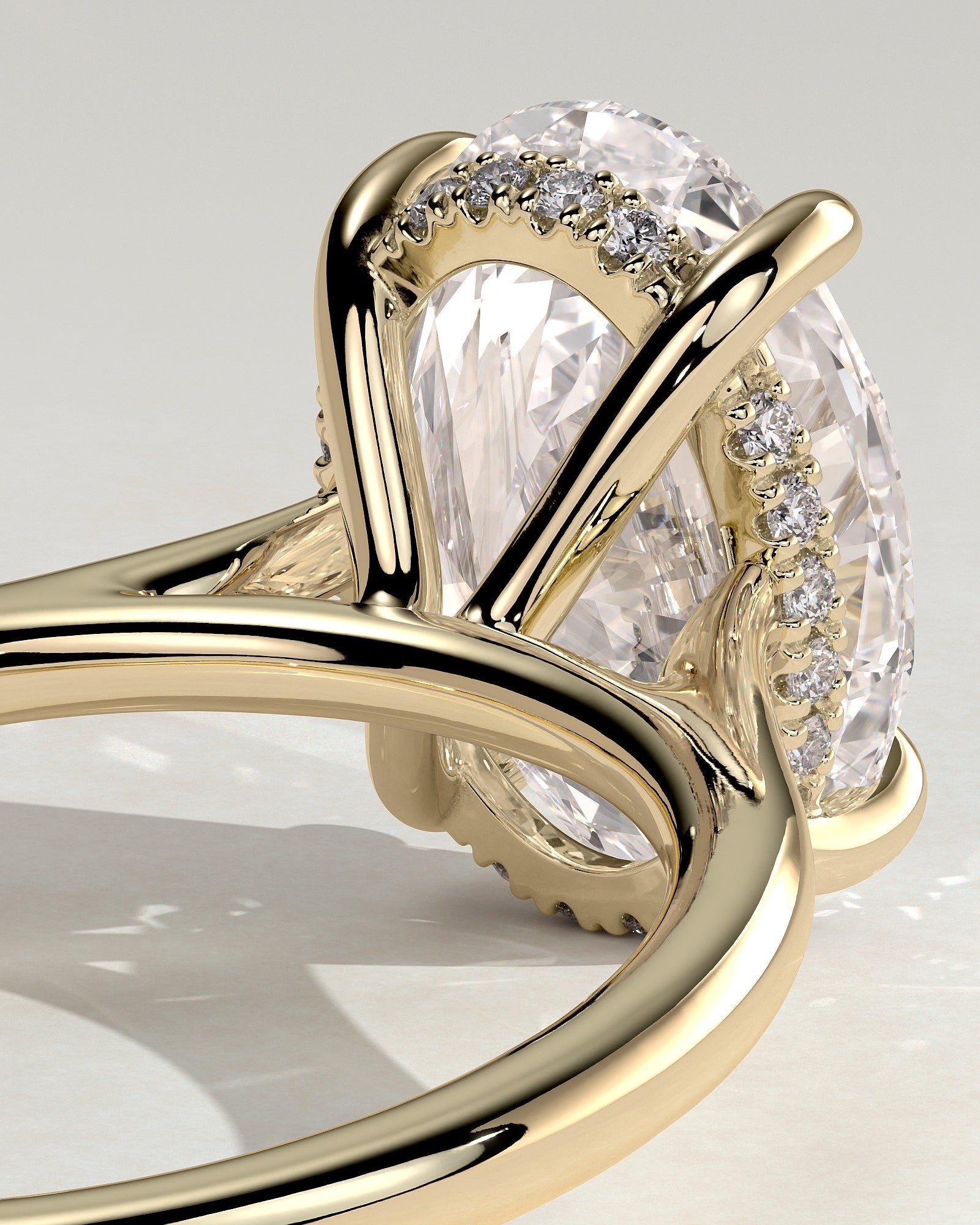 Round Halo, Pave & Split Shank Engagement Ring – 1.93 CT Lab Grown Diamond