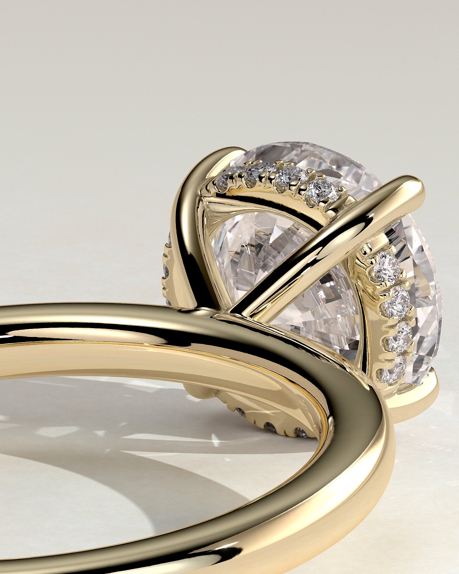 Round Halo, Pave & Split Shank Engagement Ring – 1.93 CT Lab Grown Diamond