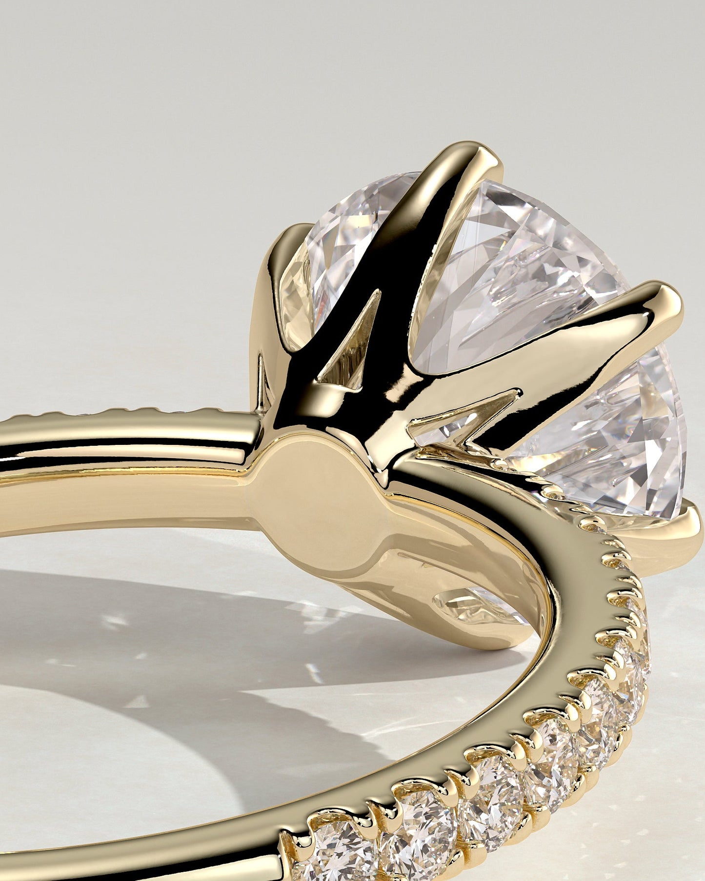 Round Halo, Pave & Split Shank Engagement Ring – 1.93 CT Lab Grown Diamond