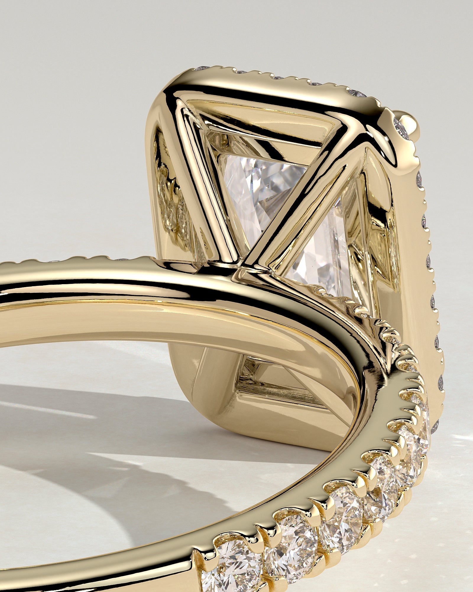 Round Halo, Pave & Split Shank Engagement Ring – 1.93 CT Lab Grown Diamond
