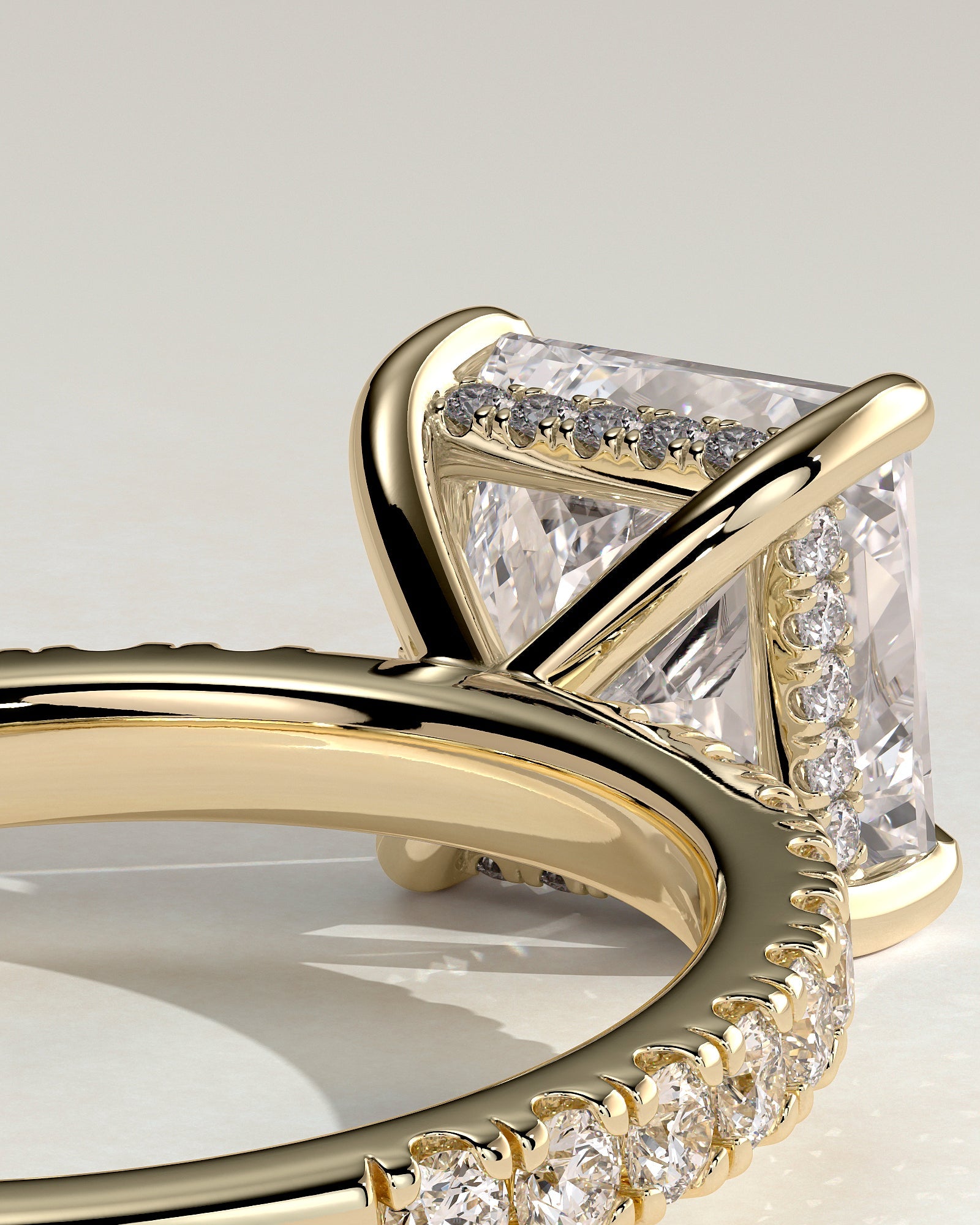 Round Halo, Pave & Split Shank Engagement Ring – 1.93 CT Lab Grown Diamond
